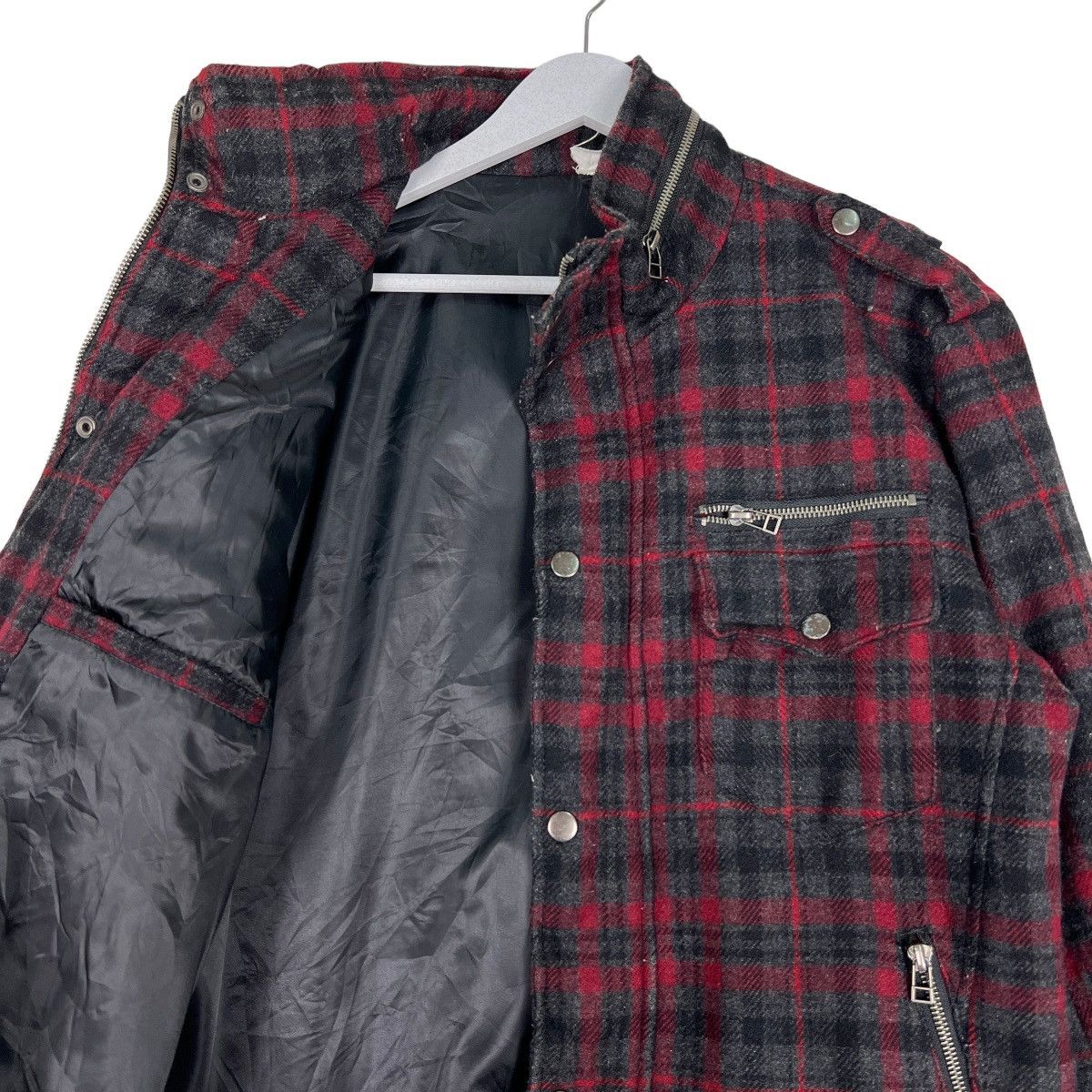 Japanese Brand 🔥 SEMANTIC DESIGN WOOL PLAID ZIPPER JACKET Size US M / EU 48-50 / 2 - 10 Thumbnail