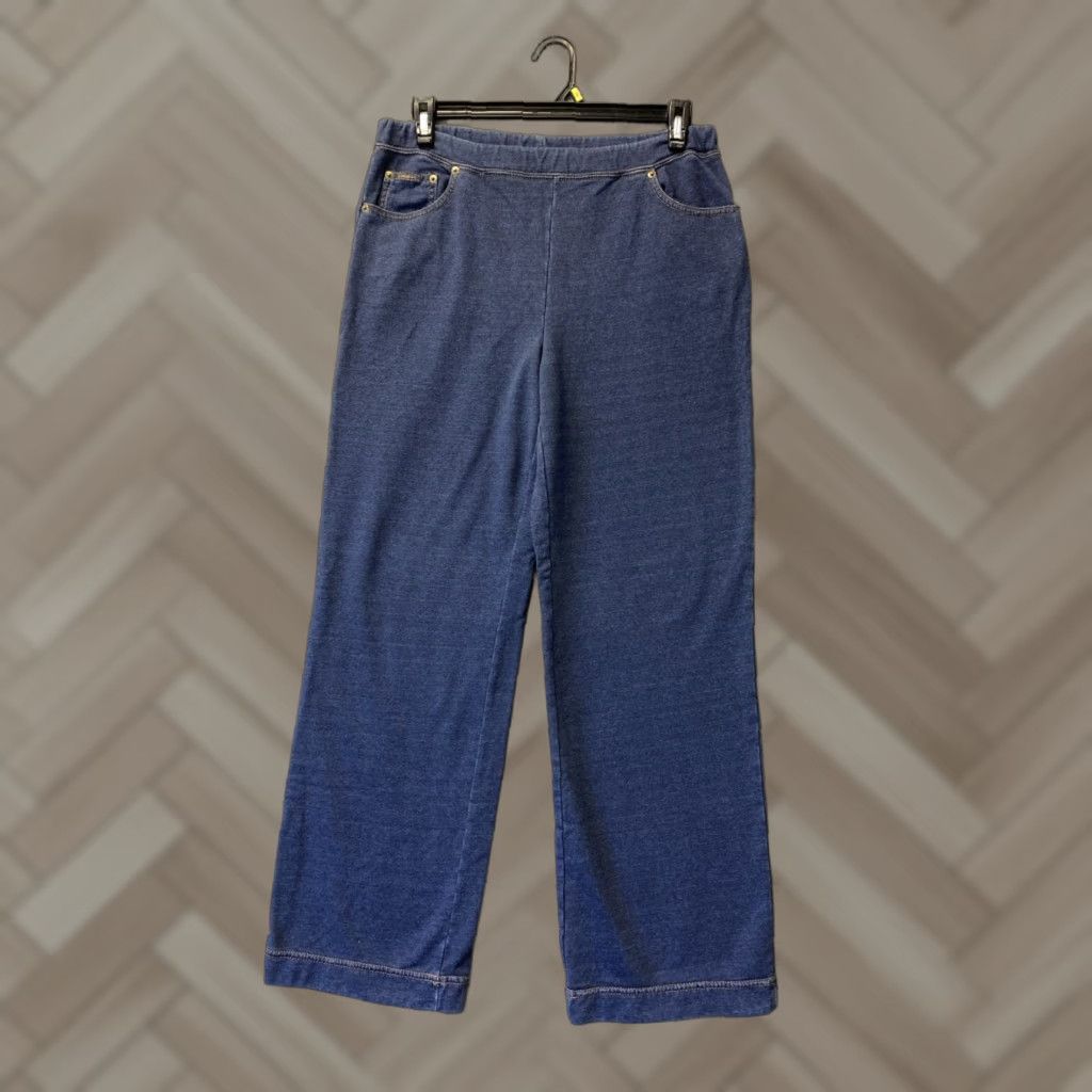 Ralph Lauren Ralph Lauren Jeans Wide-Leg Denim - Women - Size L - Blue - Lightweight Cotton Blend - High Rise - 5-Pocket - Zip Closure Size 36" / US 14 / IT 50 - 1 Thumbnail