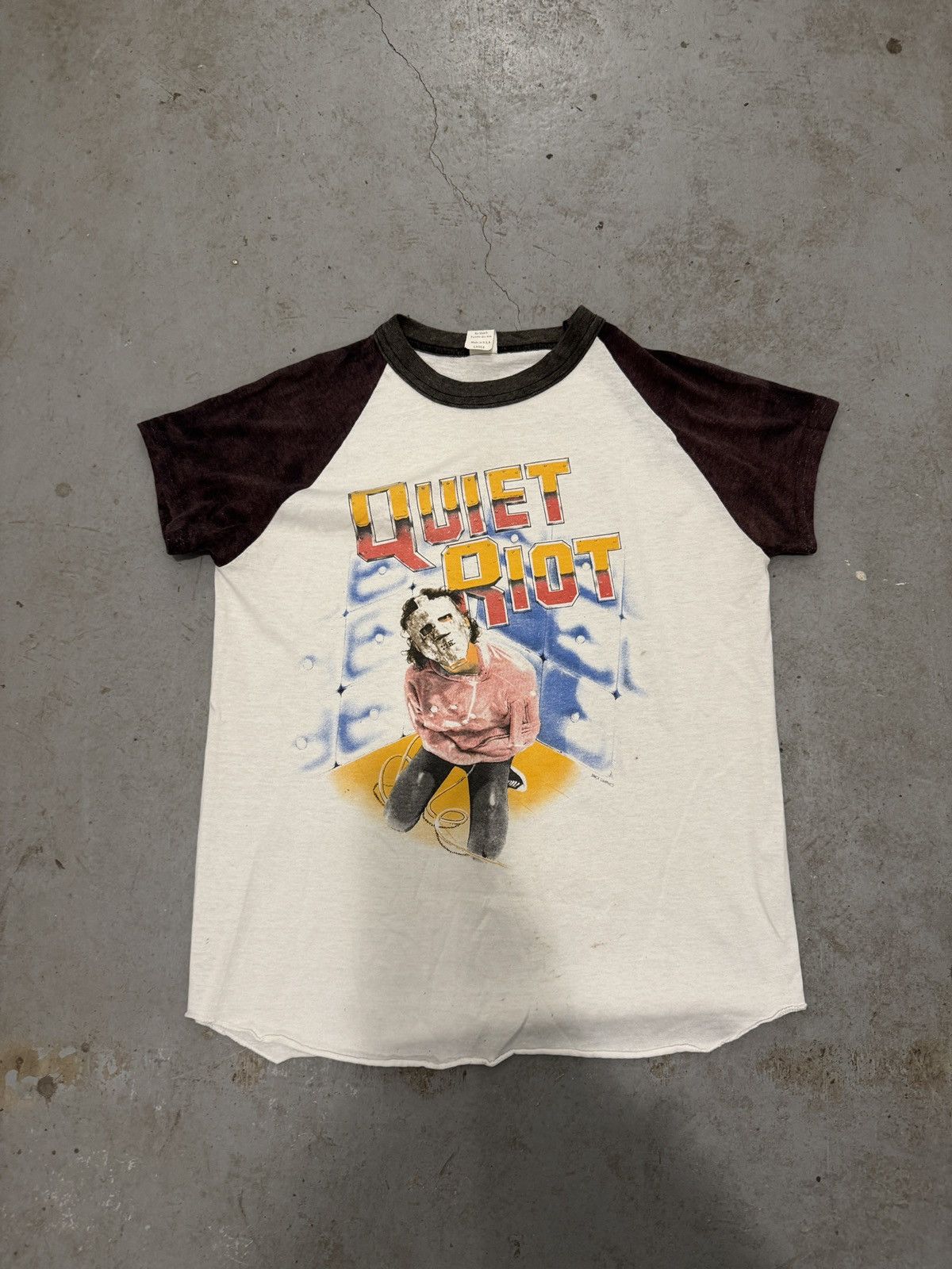 Band Tees × Vintage *RARE* VINTAGE QUIET RIOT 80s RINGER TEE 1983 TOUR USA Size US L / EU 52-54 / 3 - 1 Thumbnail