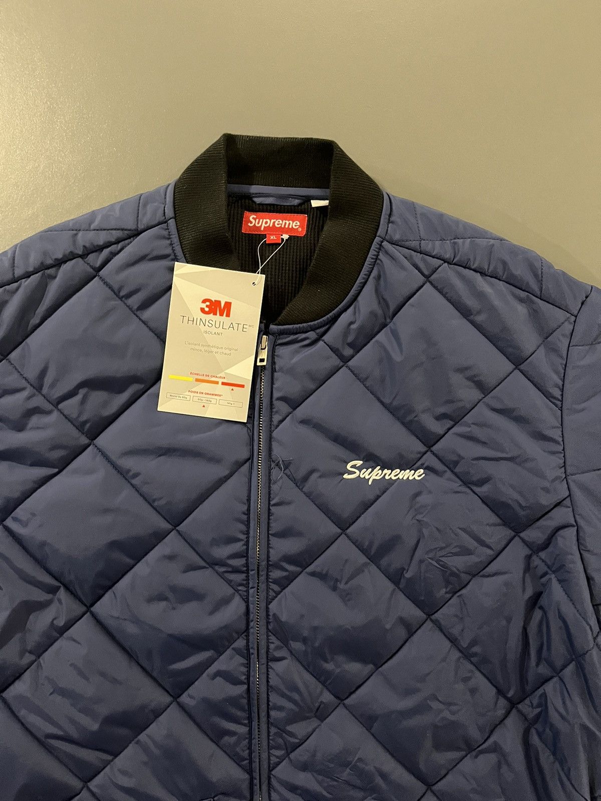 Supreme Supreme Quit Your Job Quilted Jacket - Blue XL Size US XL / EU 56 / 4 - 4 Thumbnail