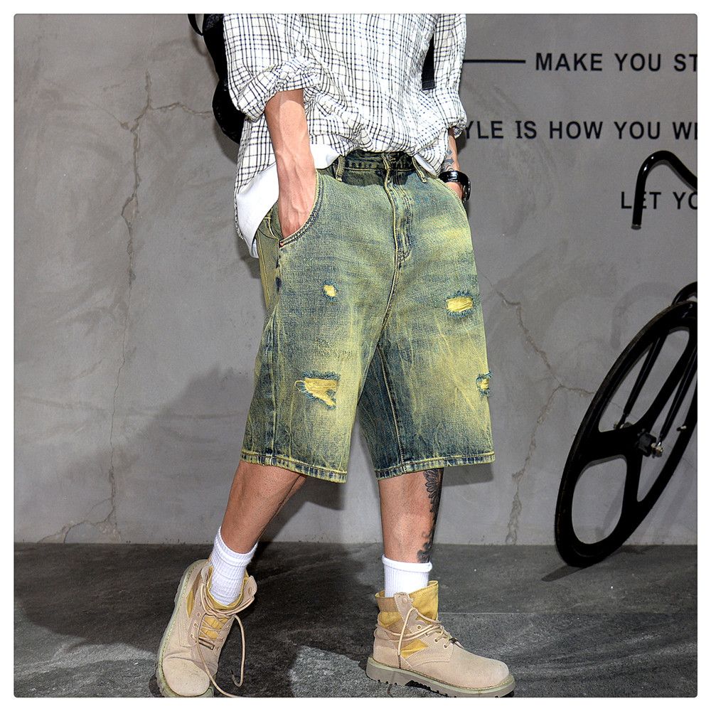 Japanese Brand × Vintage Yellow Mud Dyed Short Jeans Size US 32 / EU 48 - 4 Thumbnail