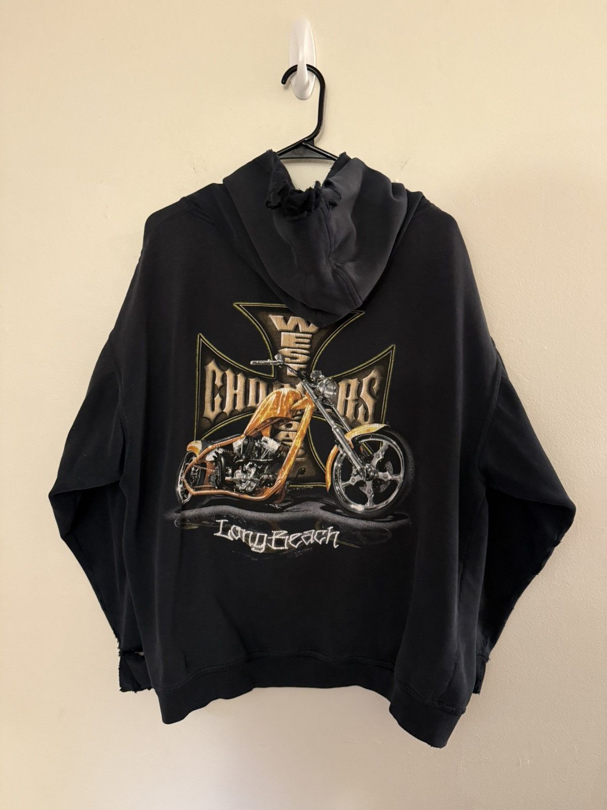 Vintage Vintage Perfectly Thrashed West Coast Choppers Hoodie Size US L / EU 52-54 / 3 - 6 Thumbnail