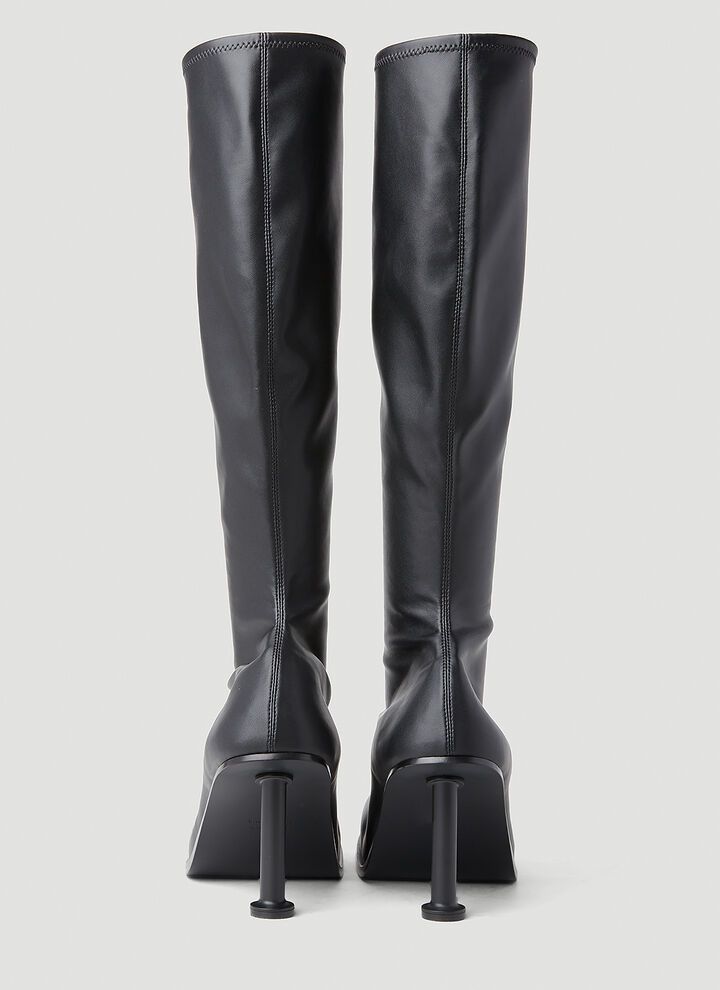 Balenciaga o1mt1gz1024 Mallorca Boot M80 Soft Leather in Black Size US 6 / IT 36 - 4 Thumbnail