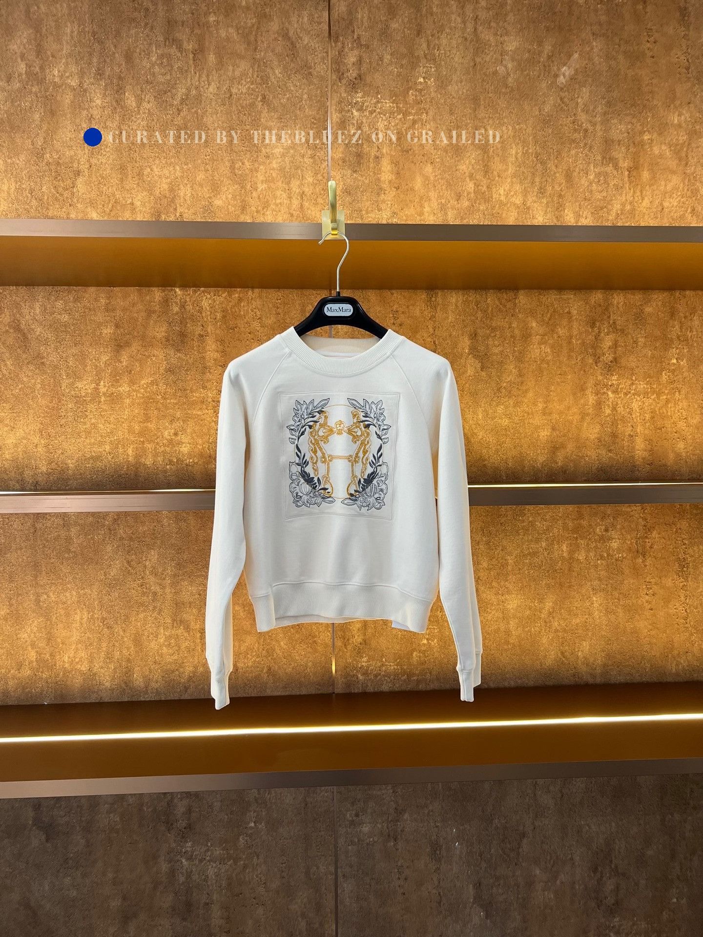Hermes Hermes Embroidered Silk Cotton Blend Sweatshirt Size XXS / US 00 / IT 34 - 1 Thumbnail
