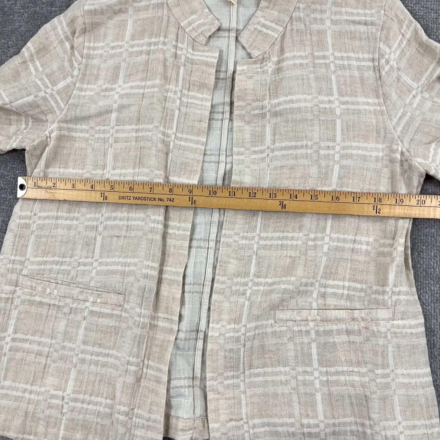 Eileen Fisher Eileen Fisher Blazer Jacket Womens Small Beige Organic Linen Cotton Open Front Size S / US 4 / IT 40 - 5 Thumbnail