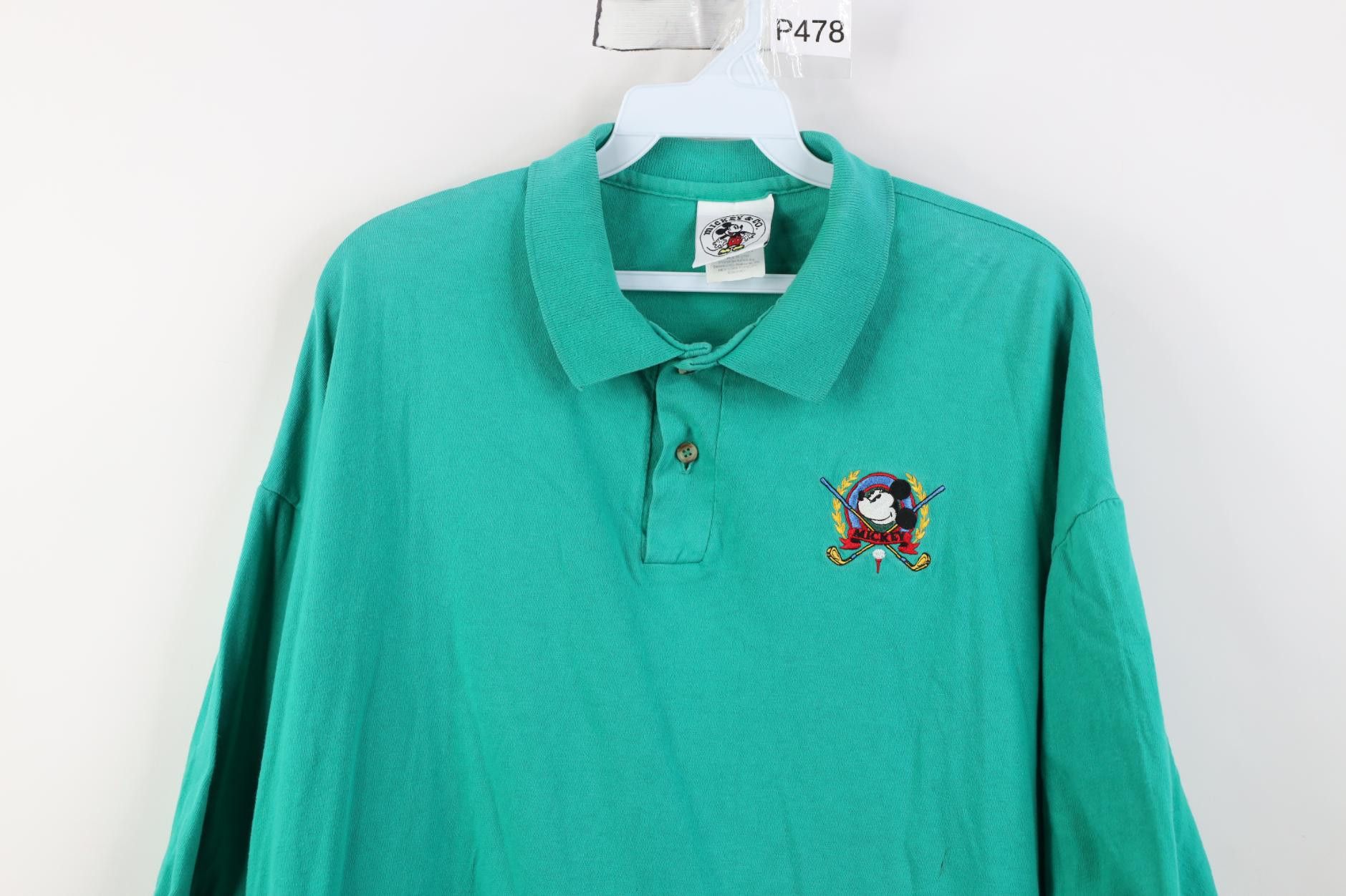 Disney Vintage 90s Disney Mickey Mouse Golf Polo Shirt Teal USA Size US XL / EU 56 / 4 - 2 Thumbnail