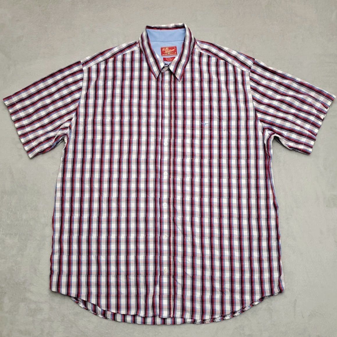 Vintage RM Williams Shirt Mens Big 1X Red Blue Plaid Relaxed Fit Short Sleeve Bush Outfitter Button-Up Casual Cotton Size US XL / EU 56 / 4 - 2 Thumbnail