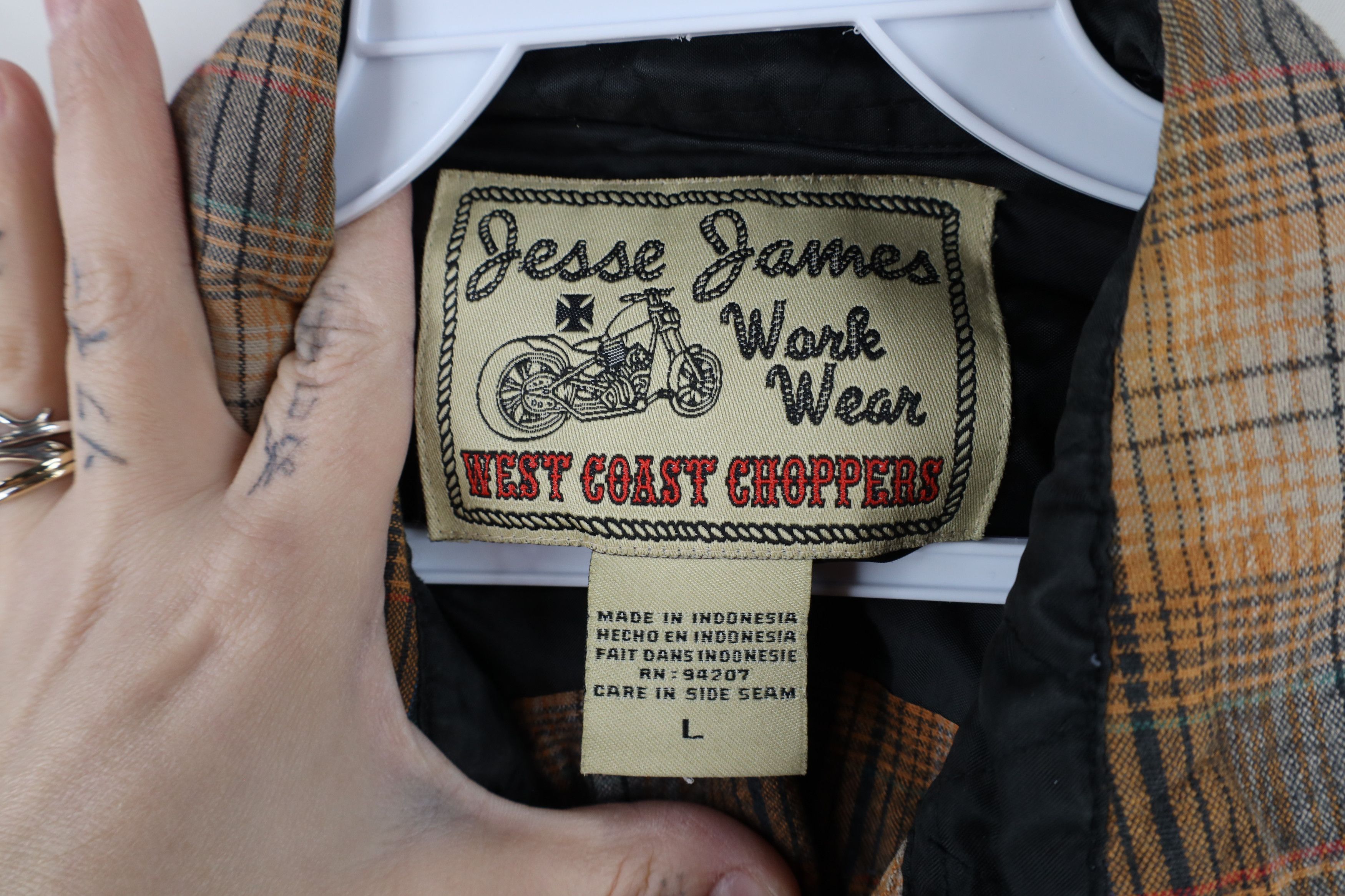 Vintage Vintage West Coast Choppers Jesse James Snap Button Shirt Size US L / EU 52-54 / 3 - 8 Thumbnail