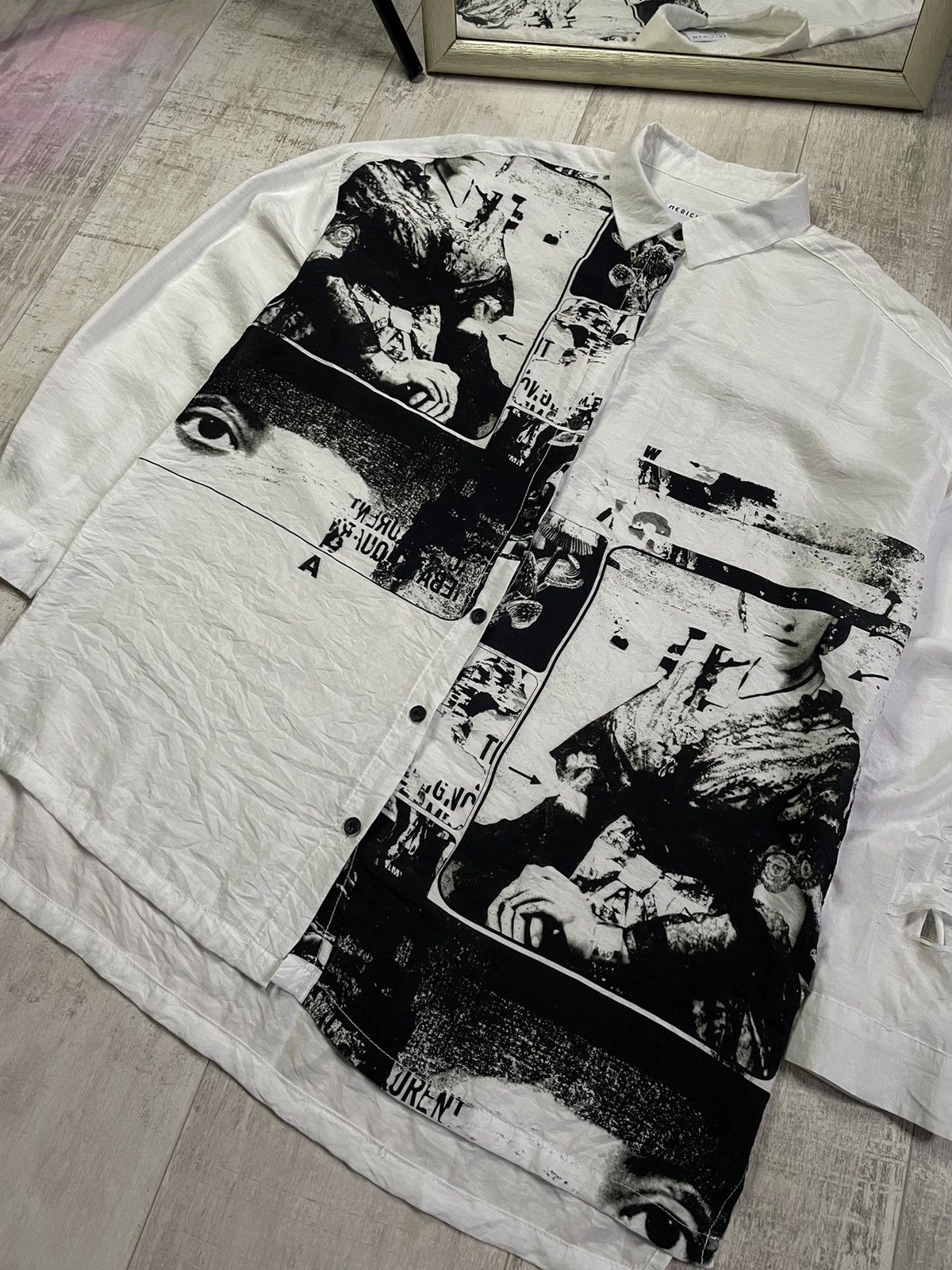 Japanese Brand Opium Y2K Button Up Shirt Psychodelic Vintage RARE Size S / US 4 / IT 40 - 2 Thumbnail