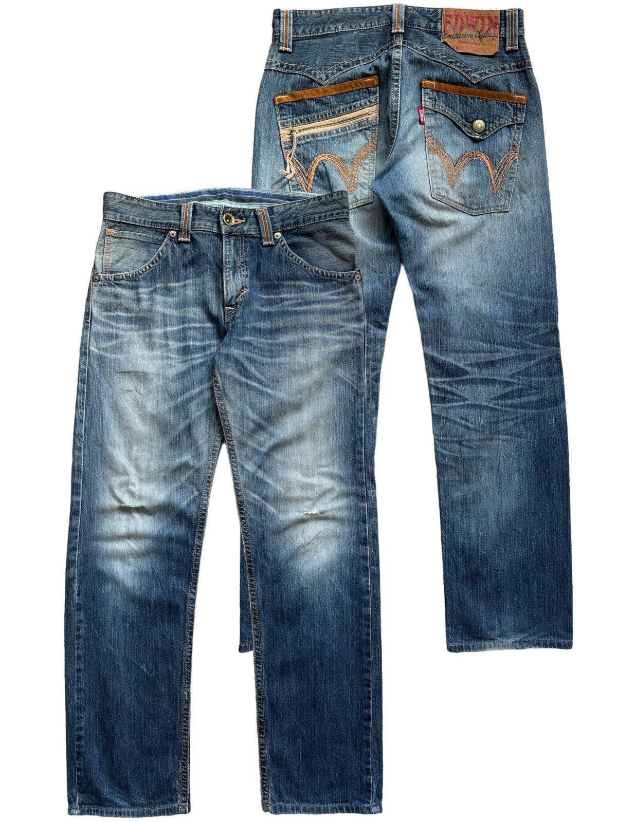 Edwin Vintage Edwin XV Exclusive Distressed Denim Jeans Size US 32 / EU 48 - 1 Thumbnail