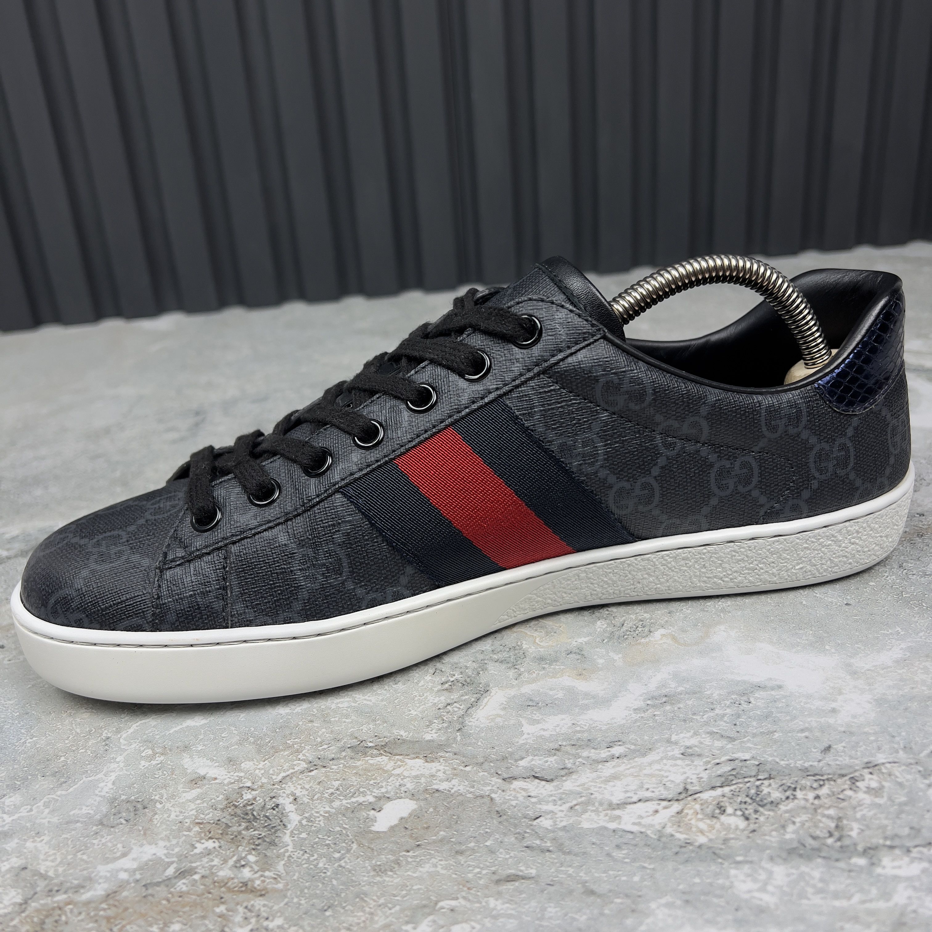 Gucci Gucci Ace Web GG Monogram Supreme Sneakers Leather Size US 7.5 / EU 40-41 - 4 Thumbnail