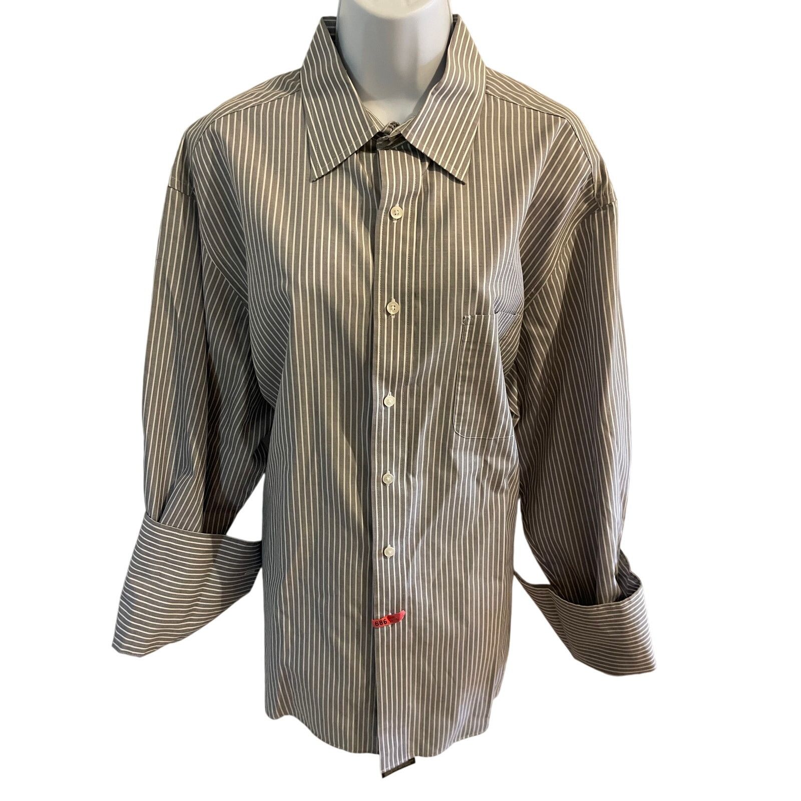 Tasso Elba Tasso Elba Men’s Striped Dress Shirt SZ 17 (32/33) Size US S / EU 44-46 / 1 - 1 Thumbnail