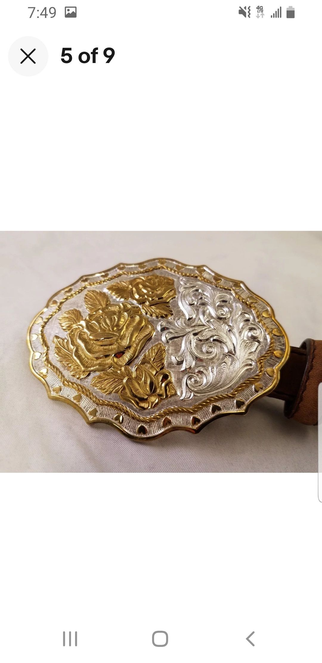 Justin Boots CRUMRINE BUCKLE SILVER BRONZE Size ONE SIZE - 4 Thumbnail