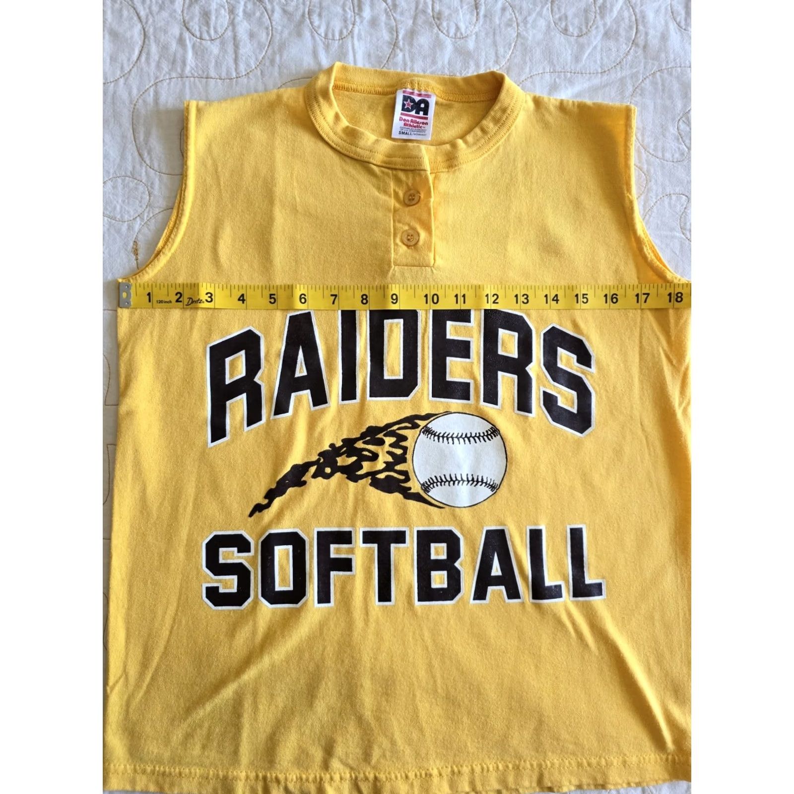 Vintage VINTAGE Raiders Softball Yellow Tank Top Womens S Don Allison Athletic Tank Top Shirt Sports Graphic 70s 80s Mens Womens Size S / US 4 / IT 40 - 7 Thumbnail