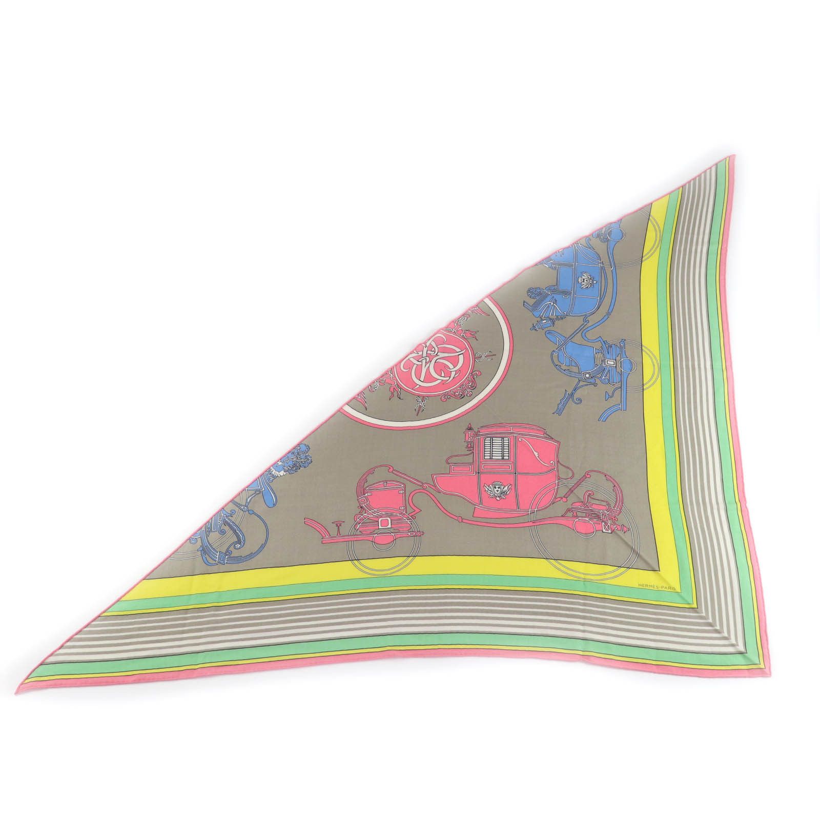 Hermes Hermes Hermès Exlibris Cashmere Triangle Shawl Natural Material Shawl DUTY FREE for USA Size ONE SIZE - 1 Thumbnail
