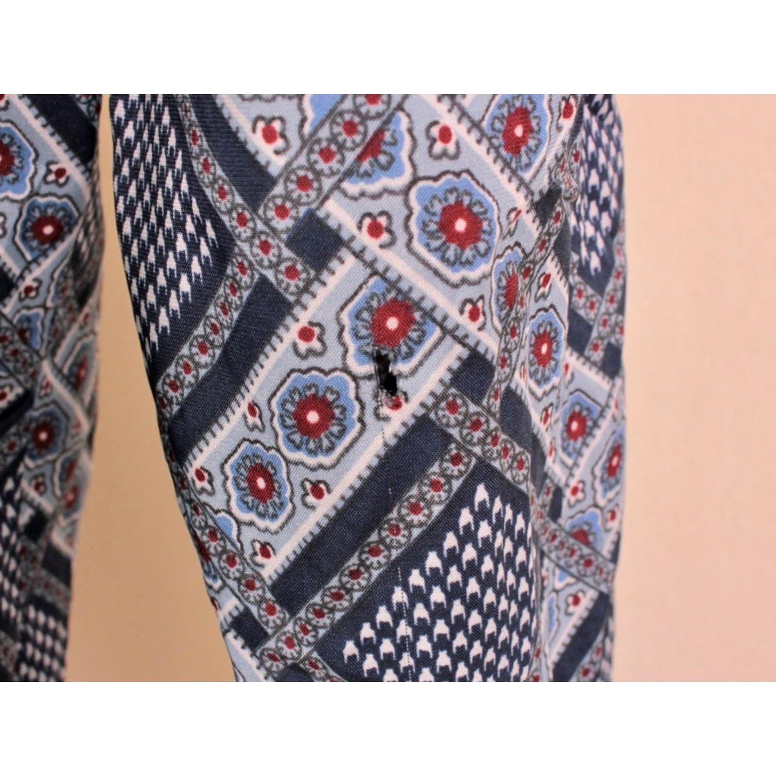 JCPenney JC Penney 70s Polyester Shirt Blue Geometric Print Men's L Vintage Diso Shirt Size US L / EU 52-54 / 3 - 7 Thumbnail