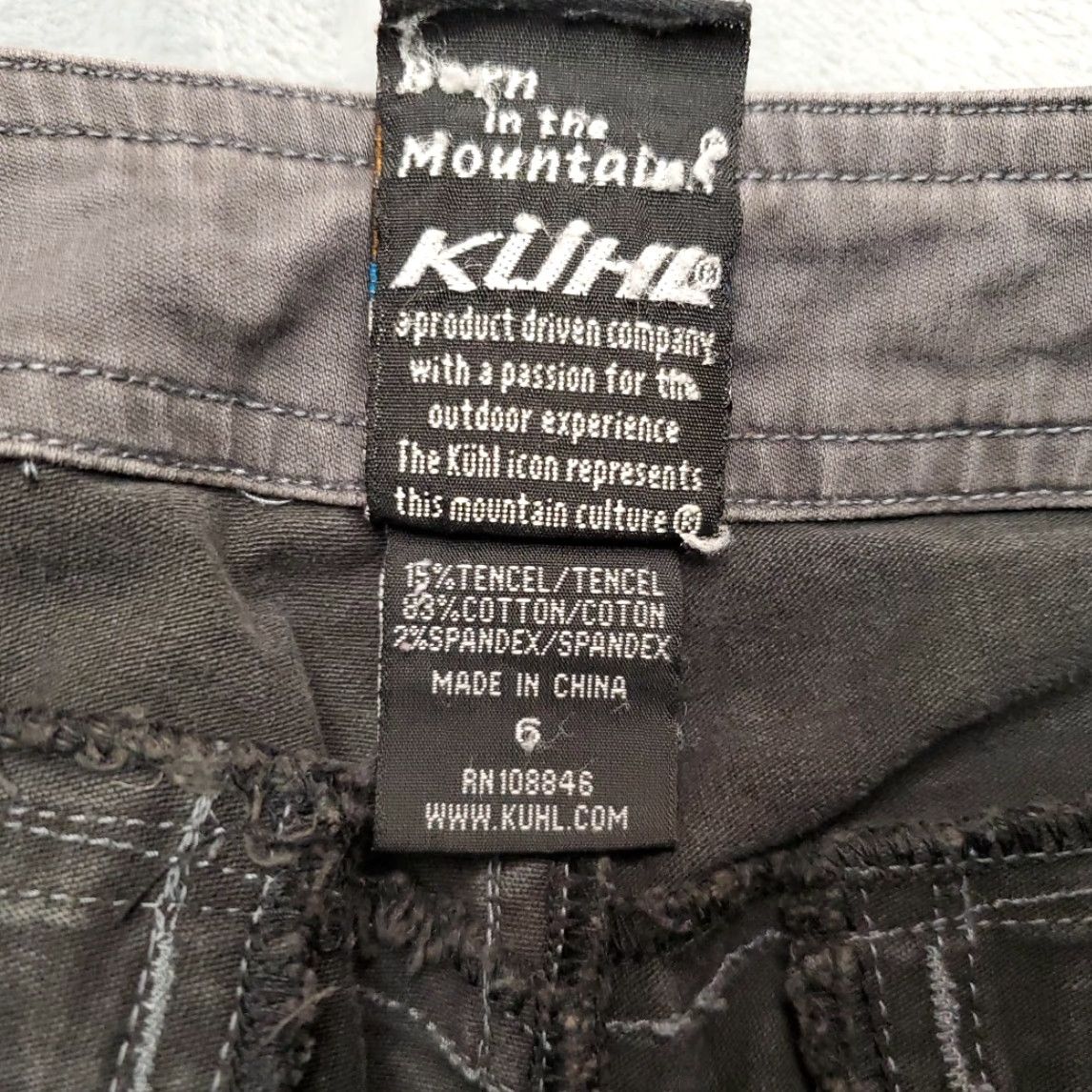 Vintage Kuhl Pants Women 6 Performance Fade Charcoal Wash Patina Dye Articulated Outdoor Chino Pockets Logo Casual Nature 31in Inseam Womens Size 28" / US 6 / IT 42 - 5 Thumbnail