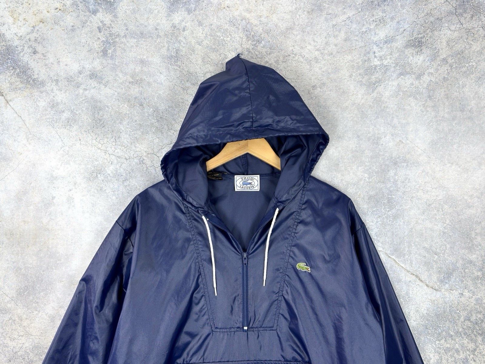 Lacoste Vintage 1980s Lacoste Izod Windbreaker Anorak Jacket Navy Size US M / EU 48-50 / 2 - 3 Thumbnail