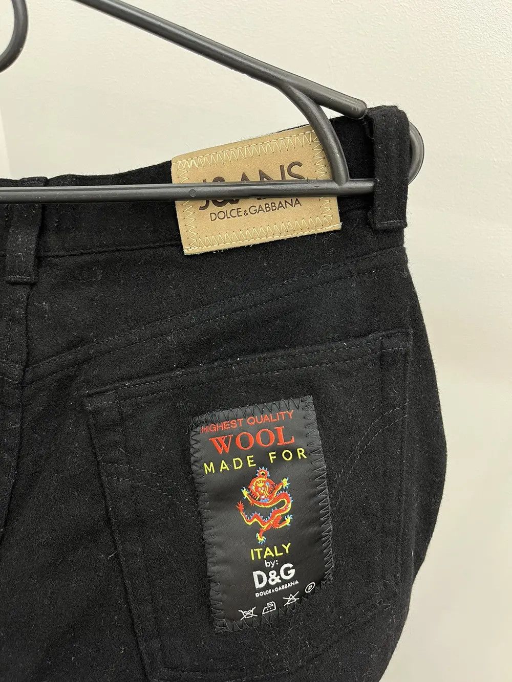 Dolce & Gabbana Vintage Dolce & Gabbana Dragon Embroidered Wool Pants Size US 33 - 3 Thumbnail