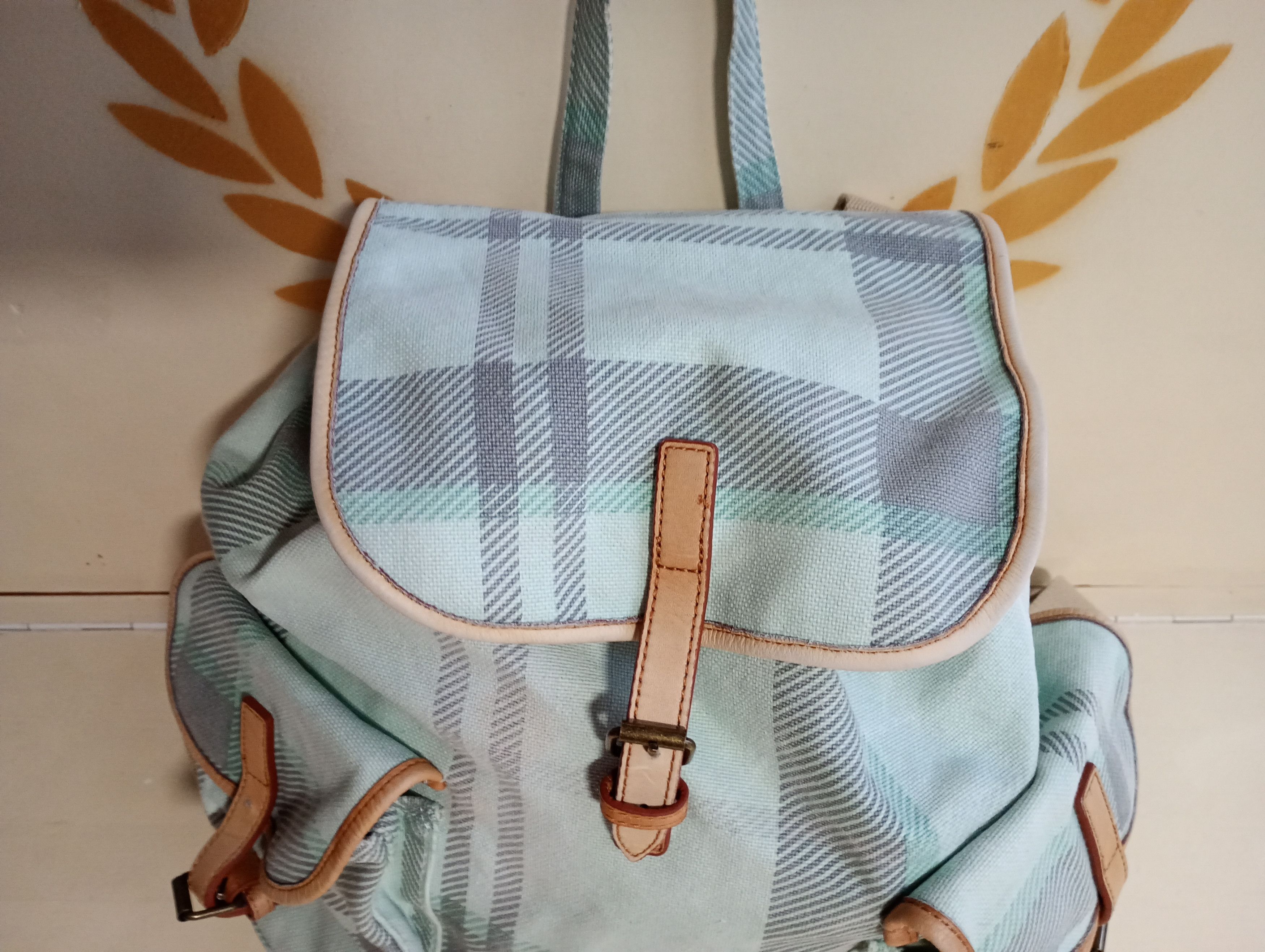 Barbour Barbour Rucksack Check Backpack Green Cotton Leather Size ONE SIZE - 3 Thumbnail