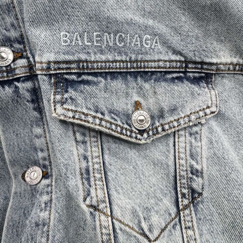 Balenciaga Twisted Sleeve Denim Jacket - dmc