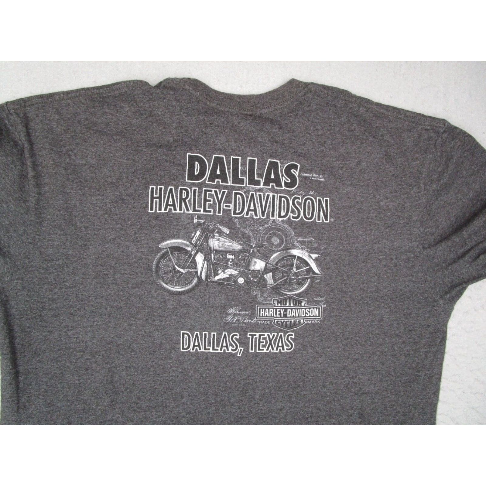 Harley Davidson Harley-Davidson Shirt Mens 2XL Gray Dallas Texas Double Sided Tattoo Girl Shirt Mens 2XL Gray Size US XXL / EU 58 / 5 - 6 Thumbnail