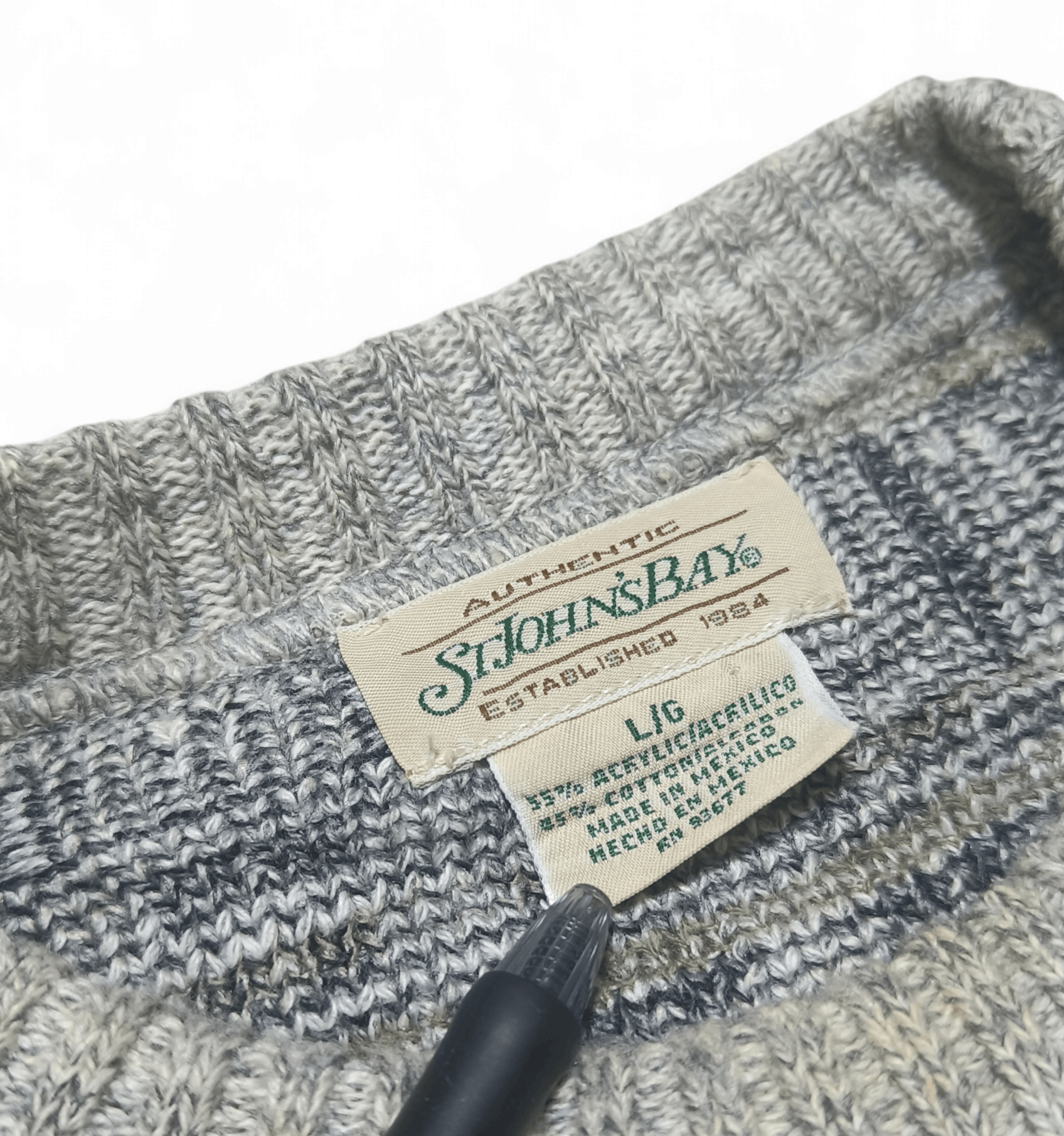St. Johns Bay Vintage 90s STJOHNSBAY Ethnic Striped Motifs Knit Sweater Size US L / EU 52-54 / 3 - 8 Thumbnail