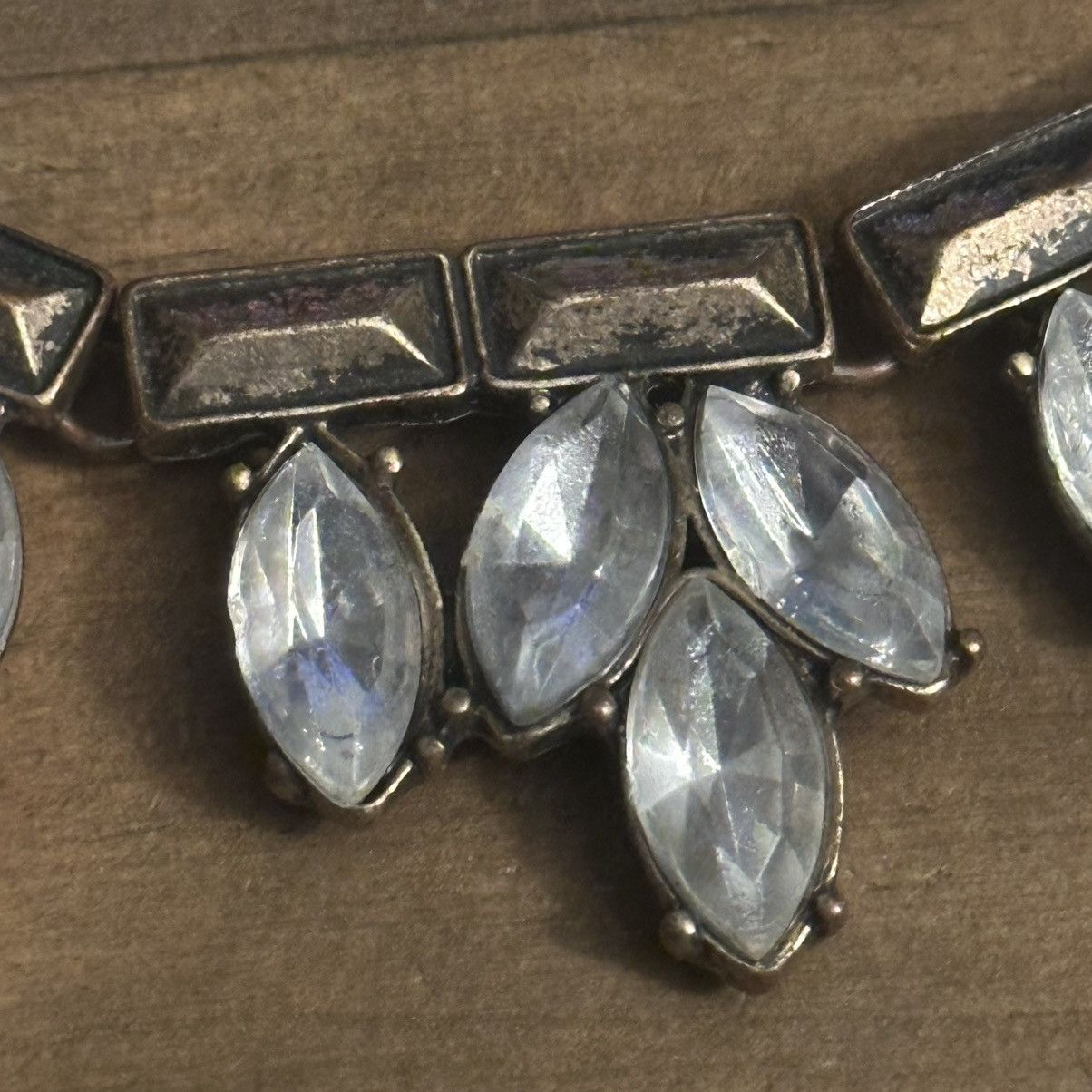 Other Antique gold clear rhinestone statement collar necklace Size ONE SIZE - 3 Thumbnail