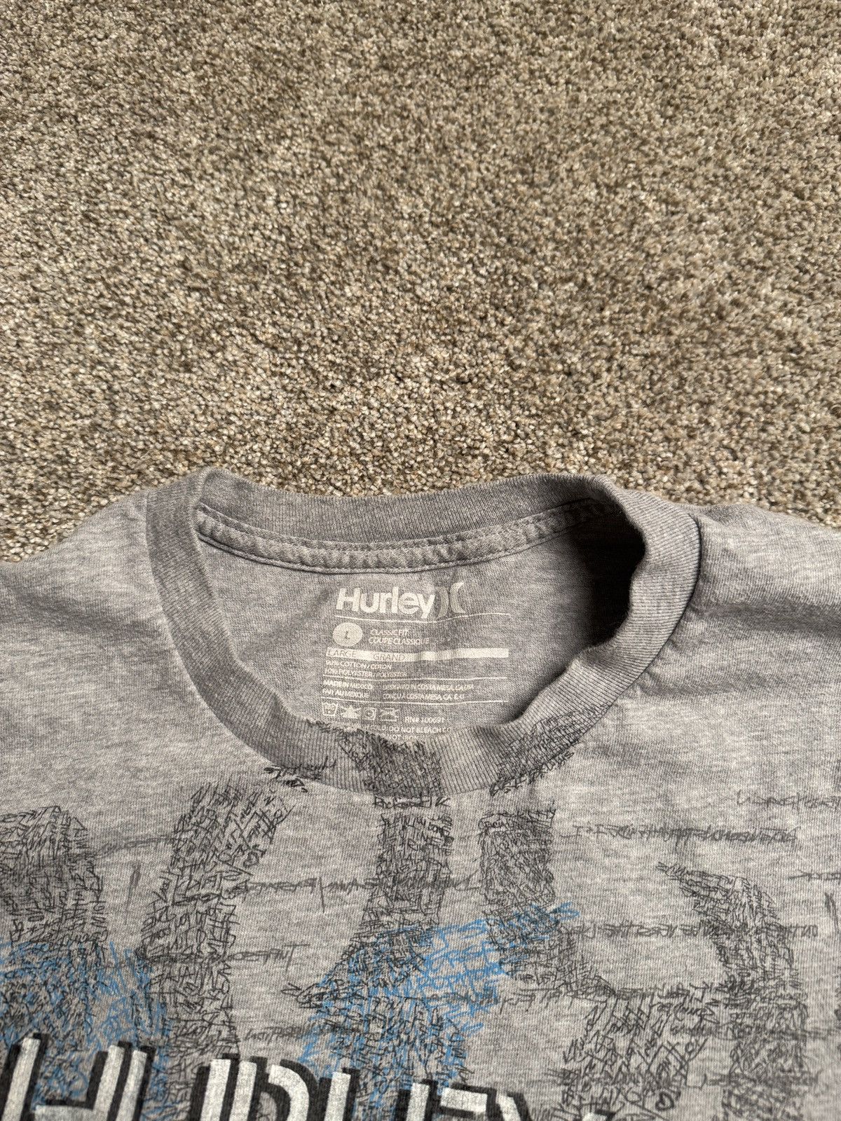 Hurley HEATHER GREY HURLEY “SCRIBBLE” GRAPHIC TEE Size US L / EU 52-54 / 3 - 3 Thumbnail
