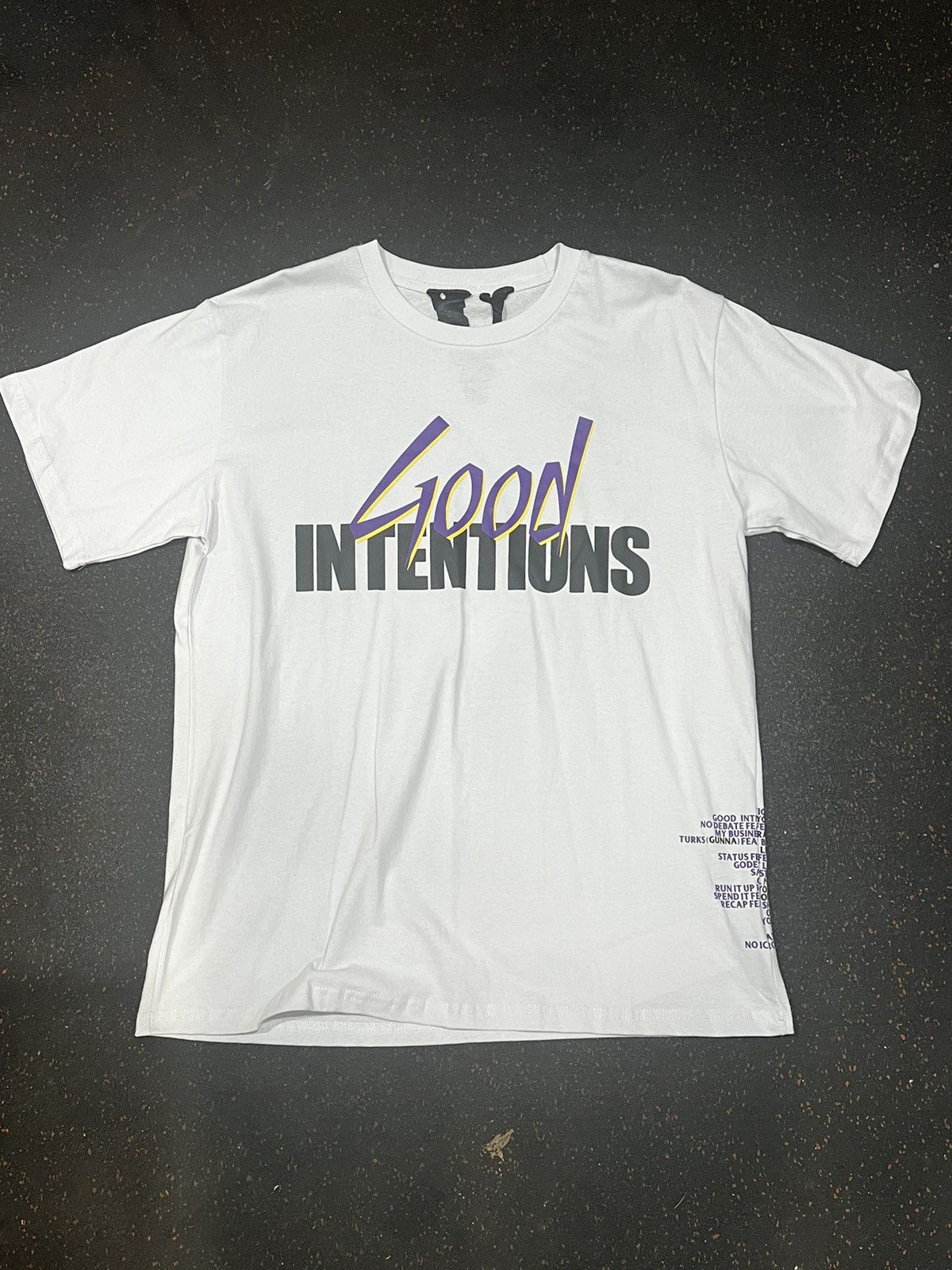 Vlone Soap Tee Vlone X Nav Good Intentions White Graphic Tee
