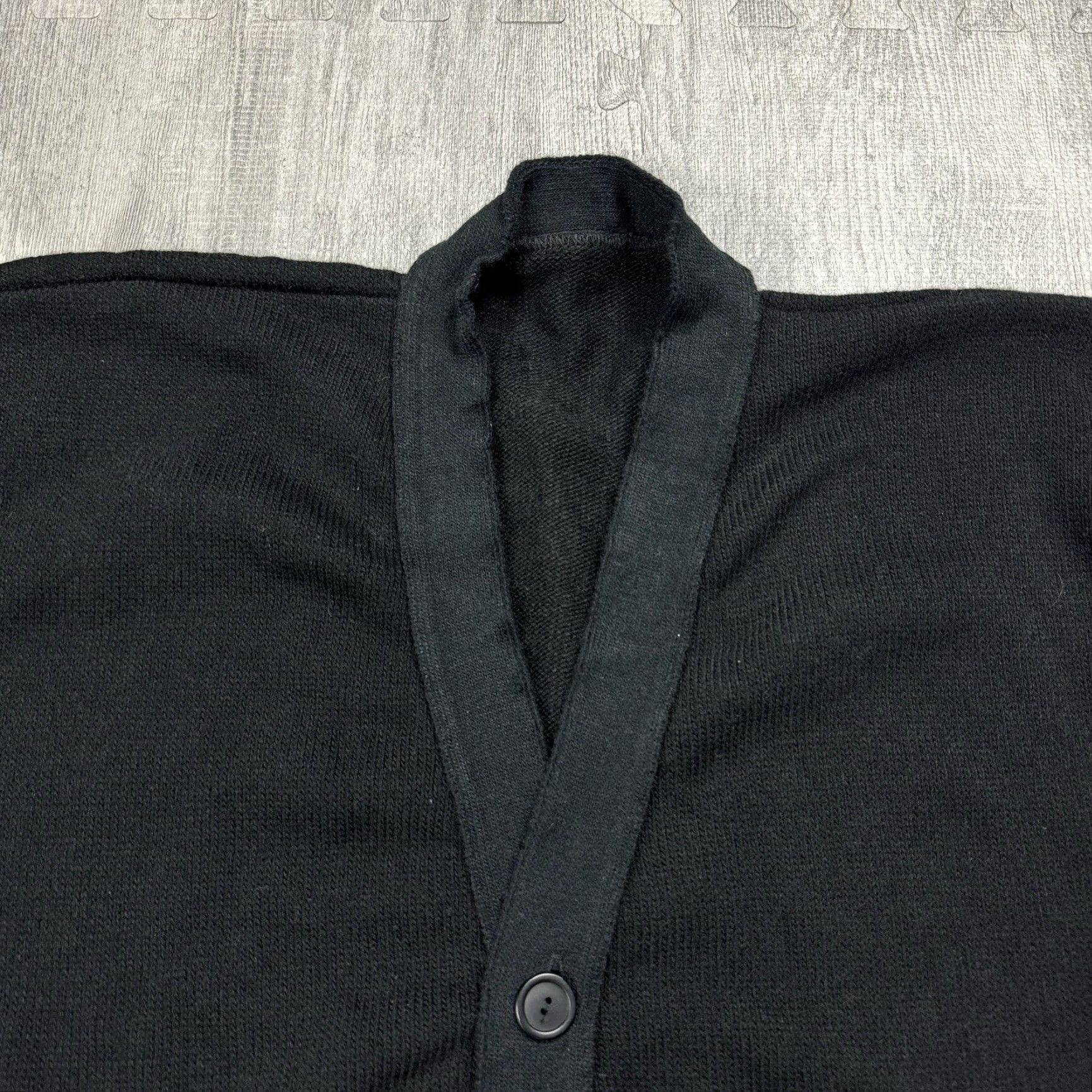 Vintage VINTAGE 1960s 1970s Mens Black Acrylic Letterman Cardigan Sweater Size 42 Size US XL / EU 56 / 4 - 2 Thumbnail