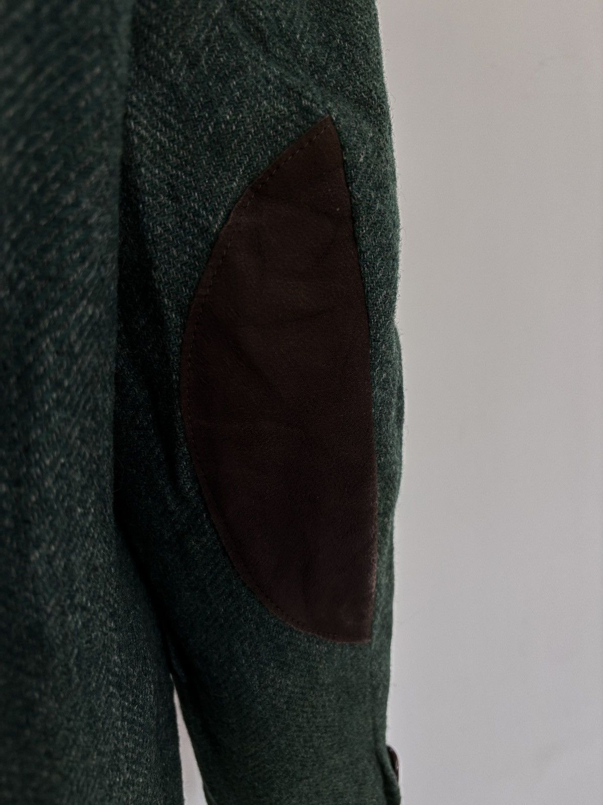 Other Vintage blazer wool herringbone leather buttons men L 52 EU Size US L / EU 52-54 / 3 - 4 Thumbnail