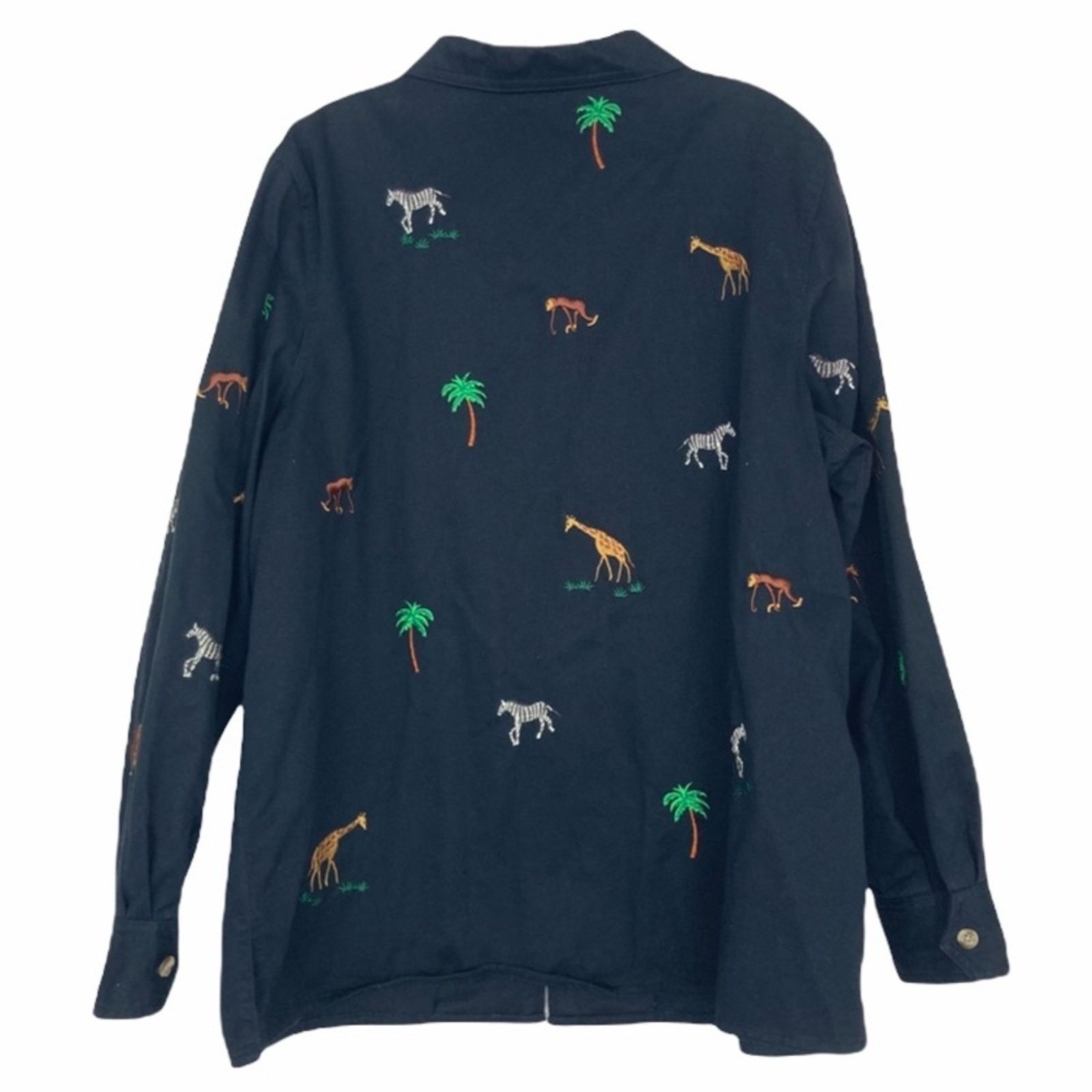 Other Quacker Factory Zebra Giraffe Monkey Embroidered Full Zip L Size L / US 10 / IT 46 - 3 Thumbnail