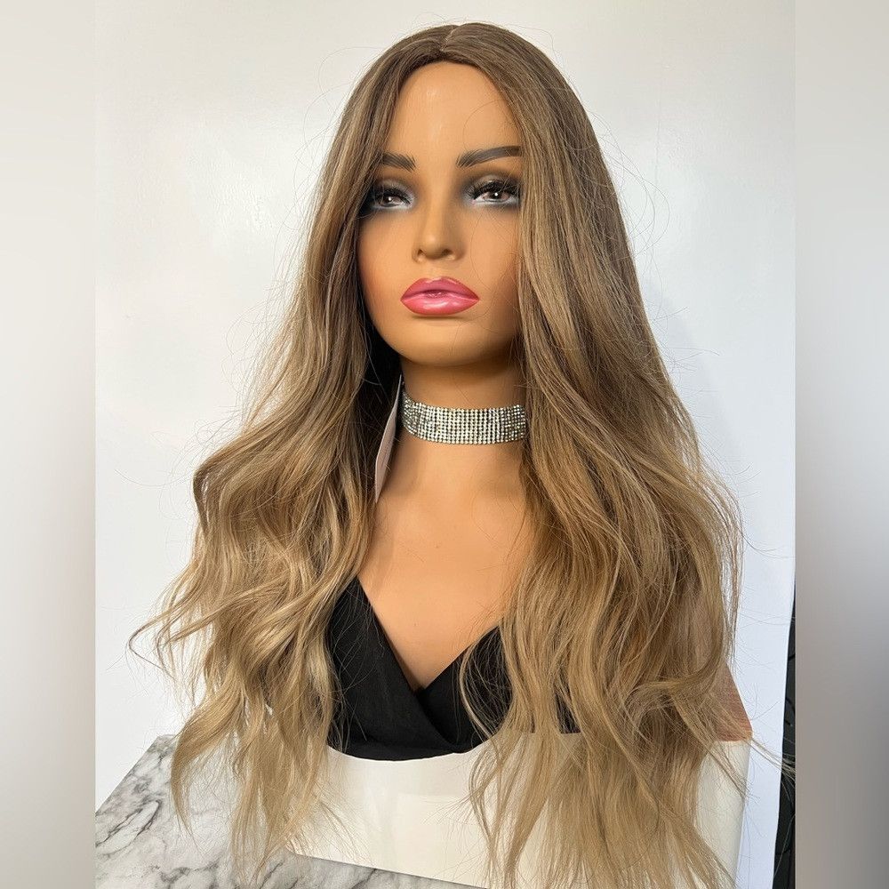 Other Blonde Balayage Wavy Brown Rooted Light Ash Blonde Wig 28 I Size ONE SIZE - 2 Thumbnail