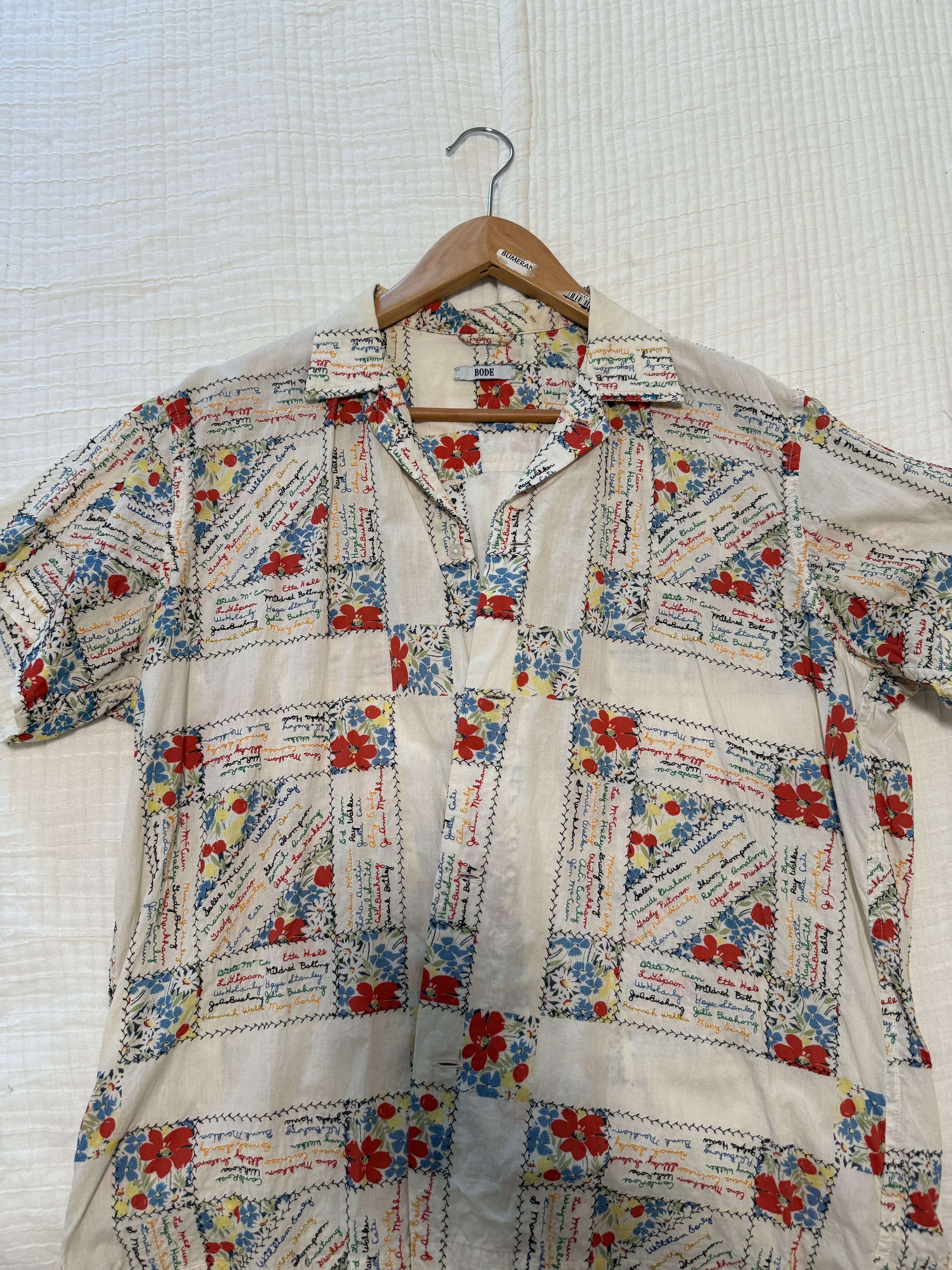 Bode Bode Micro Signature Stitch Shirt M/L - 2022 Season Size US M / EU 48-50 / 2 - 1 Thumbnail