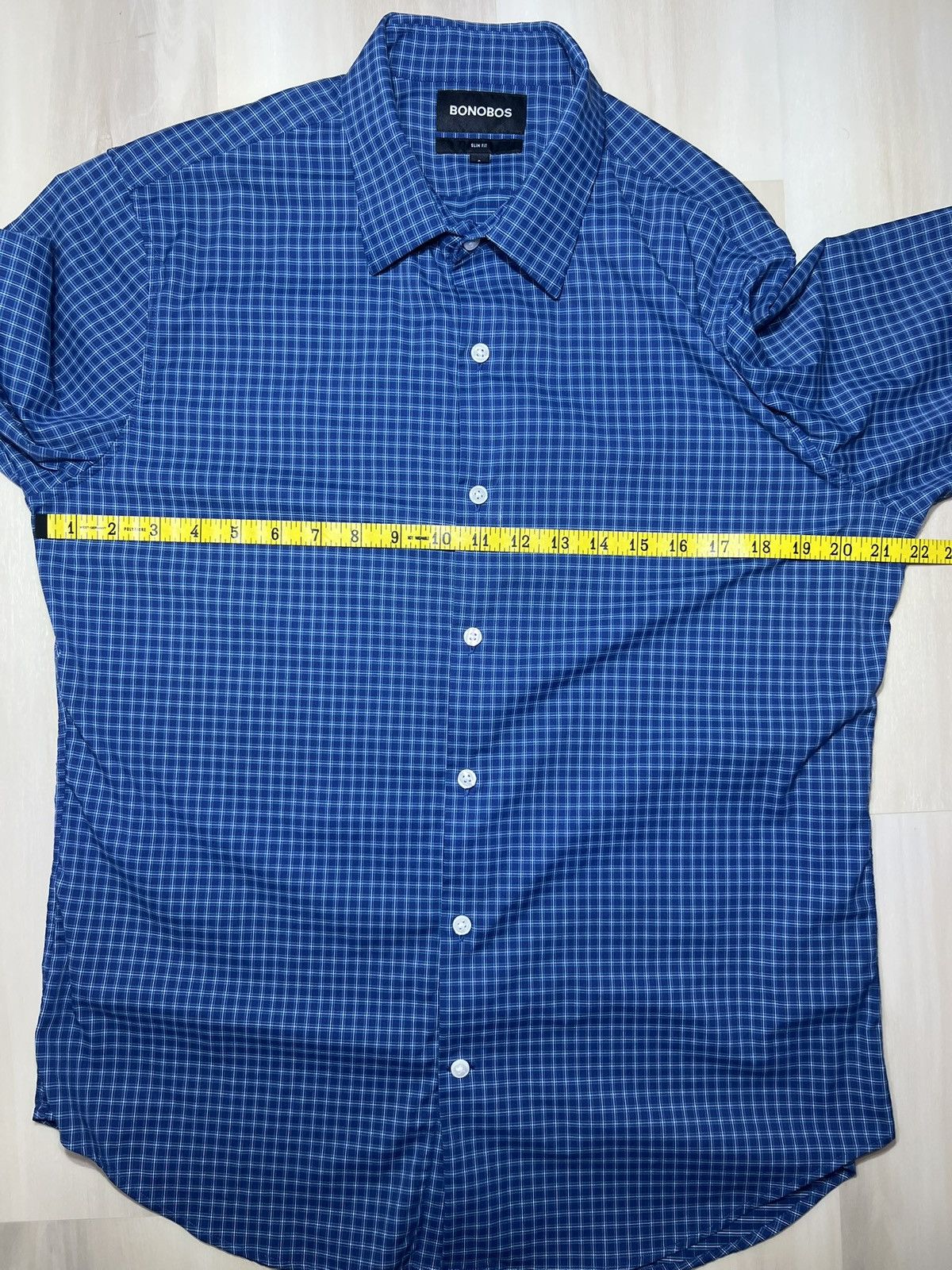 Bonobos Bonobos Shirt Mens Large Blue Plaid Slim Fit L/S Button Down Size US L / EU 52-54 / 3 - 6 Thumbnail