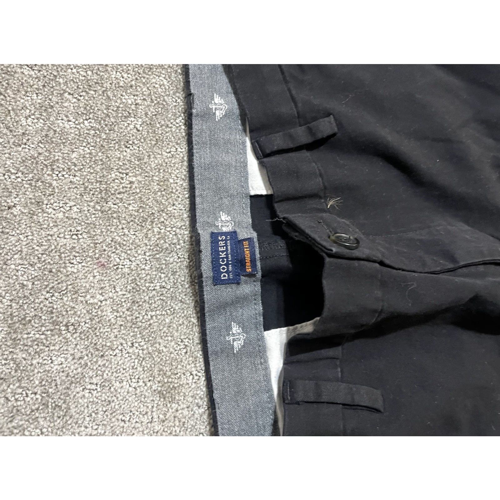 Dockers DOCKERS Pants Mens Size 40x30 Black Chino Flat Front Straight Fit Size US 40 / EU 56 - 5 Thumbnail
