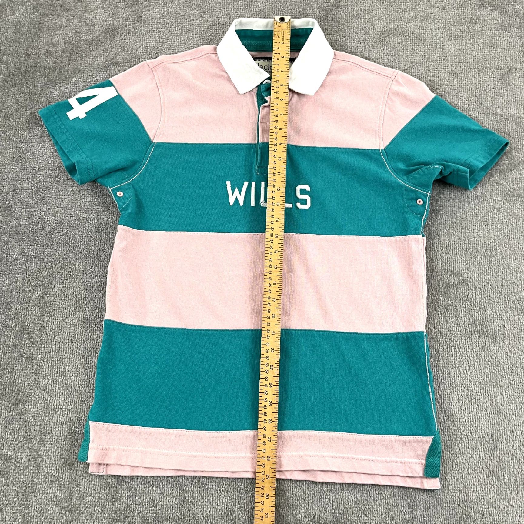 Jack Wills VINTAGE JACK WILLS Polo Shirt Mens Small Pink Blue Axbridge Rugby Collared Short Sleeve Size US S / EU 44-46 / 1 - 6 Thumbnail