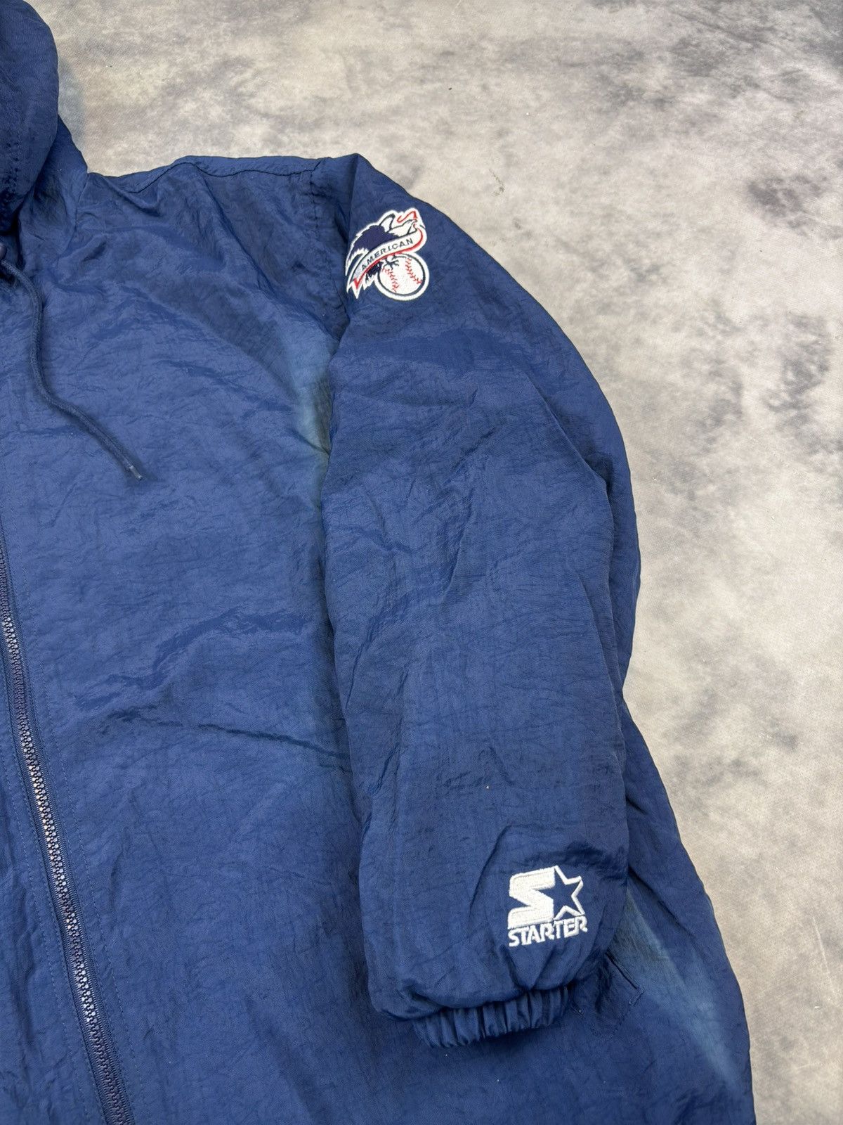 MLB Vintage 90s Cleveland Indians Starter Jacket Puffer Coat Size US L / EU 52-54 / 3 - 4 Thumbnail
