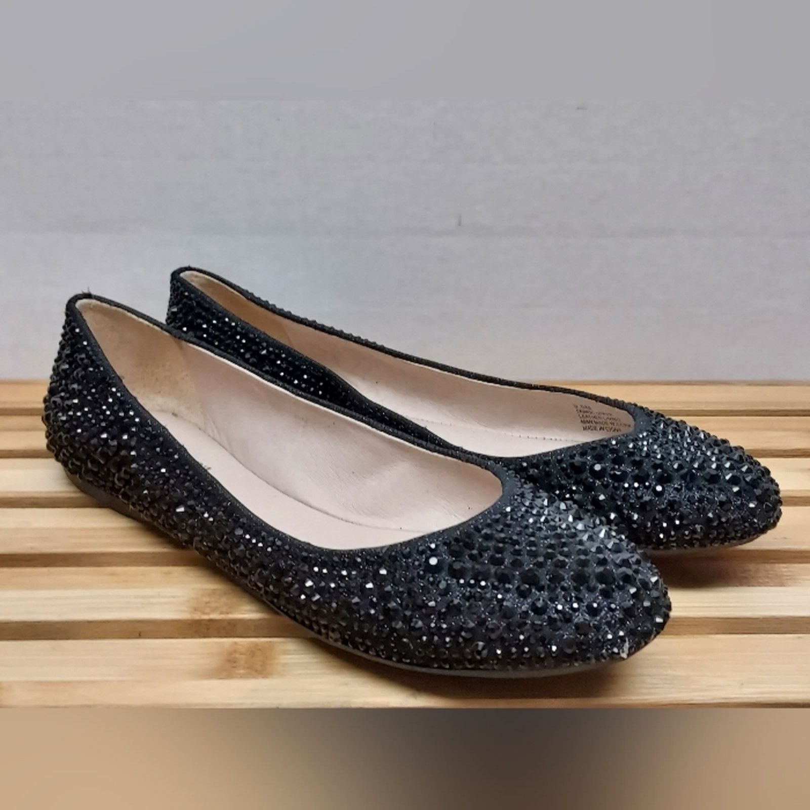 Other Gianni Bini Womens Black Rhinestone Slip On Shoes Size 9.5 Size US 9.5 / IT 39.5 - 2 Thumbnail