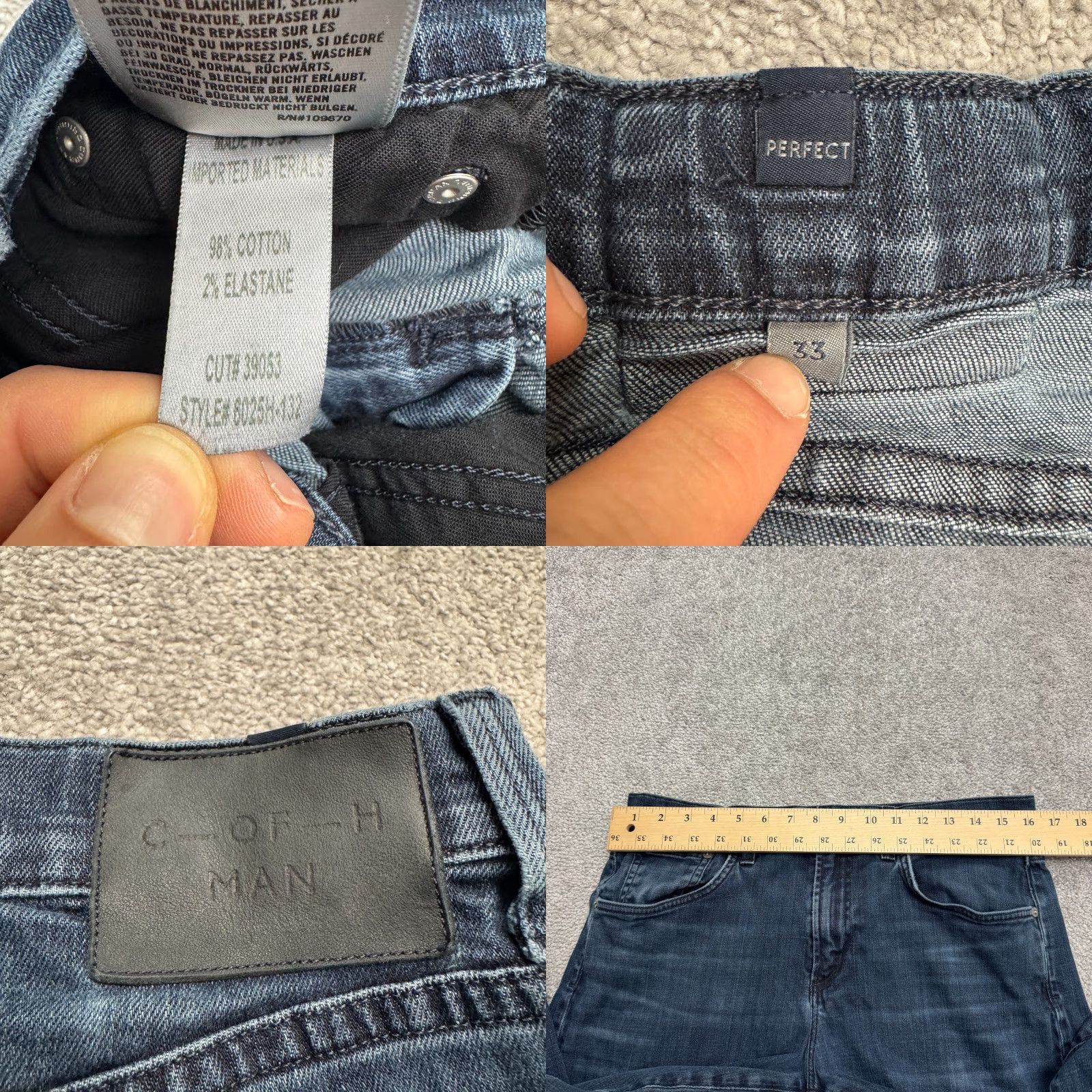 Citizens Of Humanity Citizens of Humanity Straight Leg Jeans Mens 33x33 Blue Dark Wash Size US 33 - 8 Thumbnail