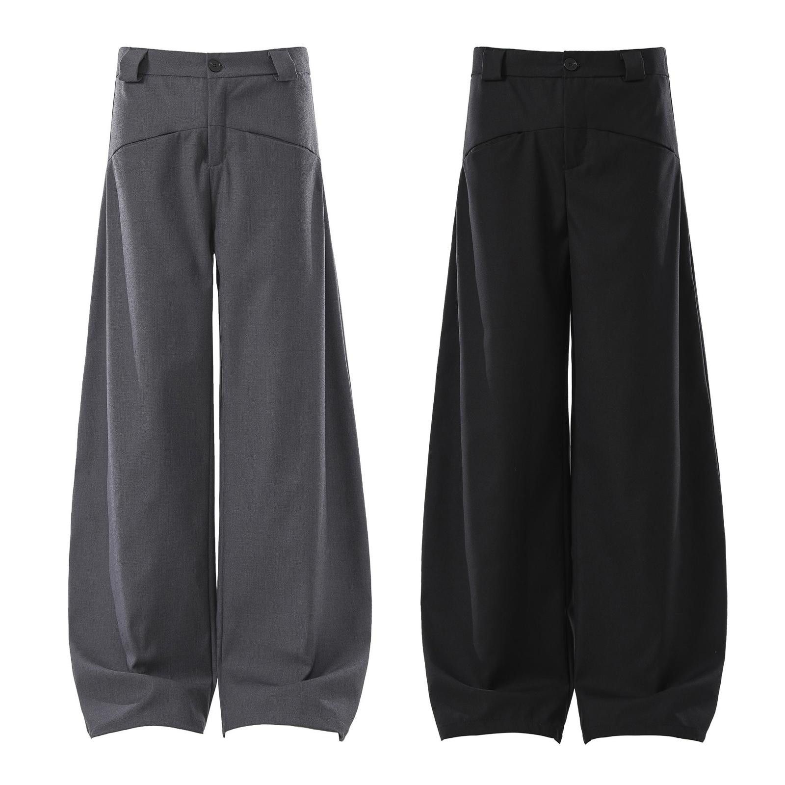 Vintage Charcoal Wide Leg Trousers, Loose Fit Pants Size US 32 / EU 48 - 5 Thumbnail