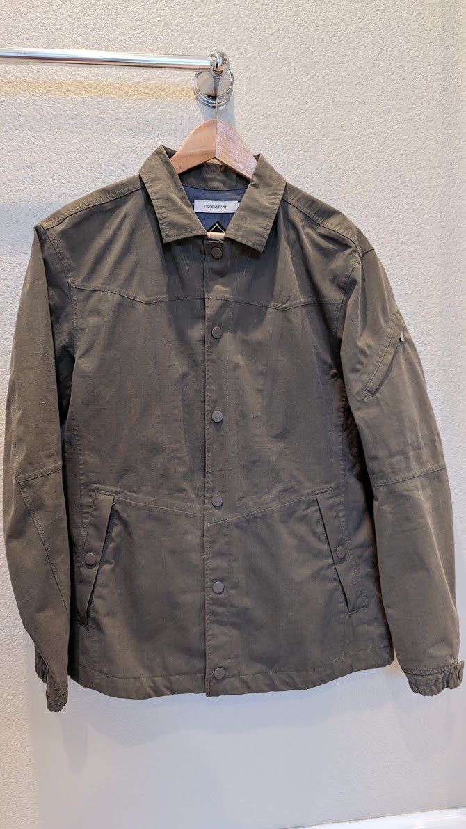 image of Nonnative Light Cotton Ripstop Gore-Tex Coach Jacket Olive, Men's (Size Small)