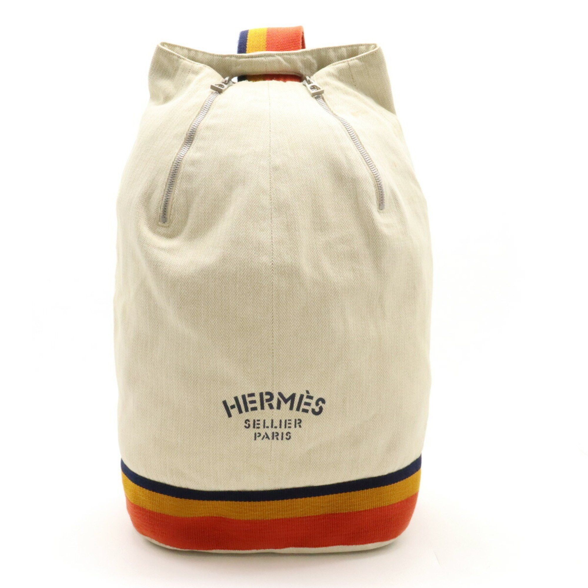 image of Hermes Cavalier Shoulder Bag, Body Canvas, Beige, Orange, Yellow, Navy, Women's