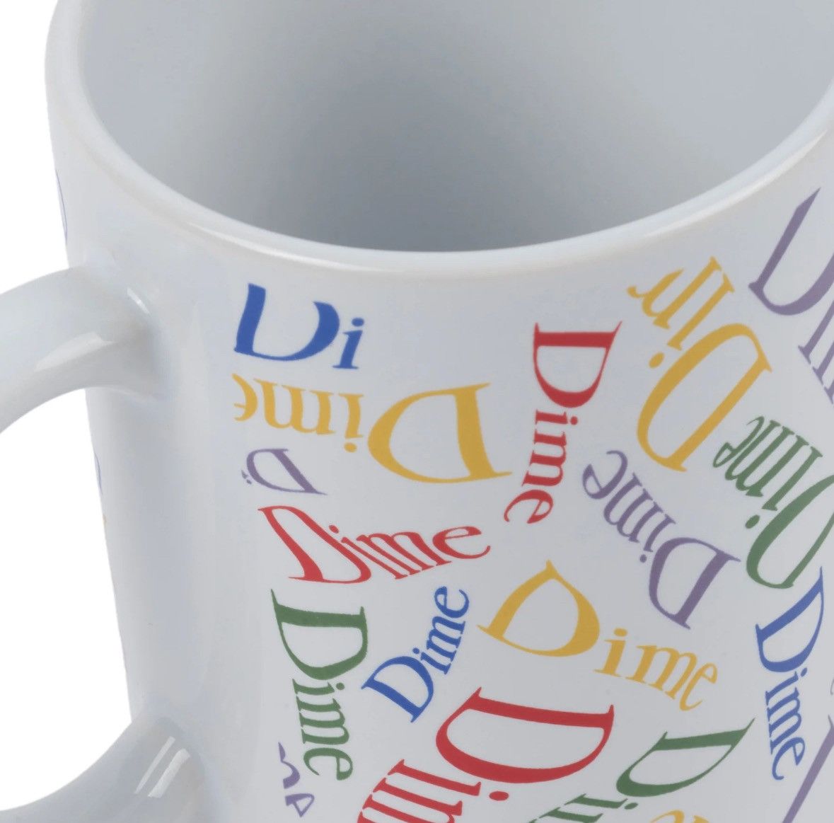 Dime Dime Skateboards Haha Repeat Logo Ceramic Mug in White/Multi Size ONE SIZE - 3 Thumbnail