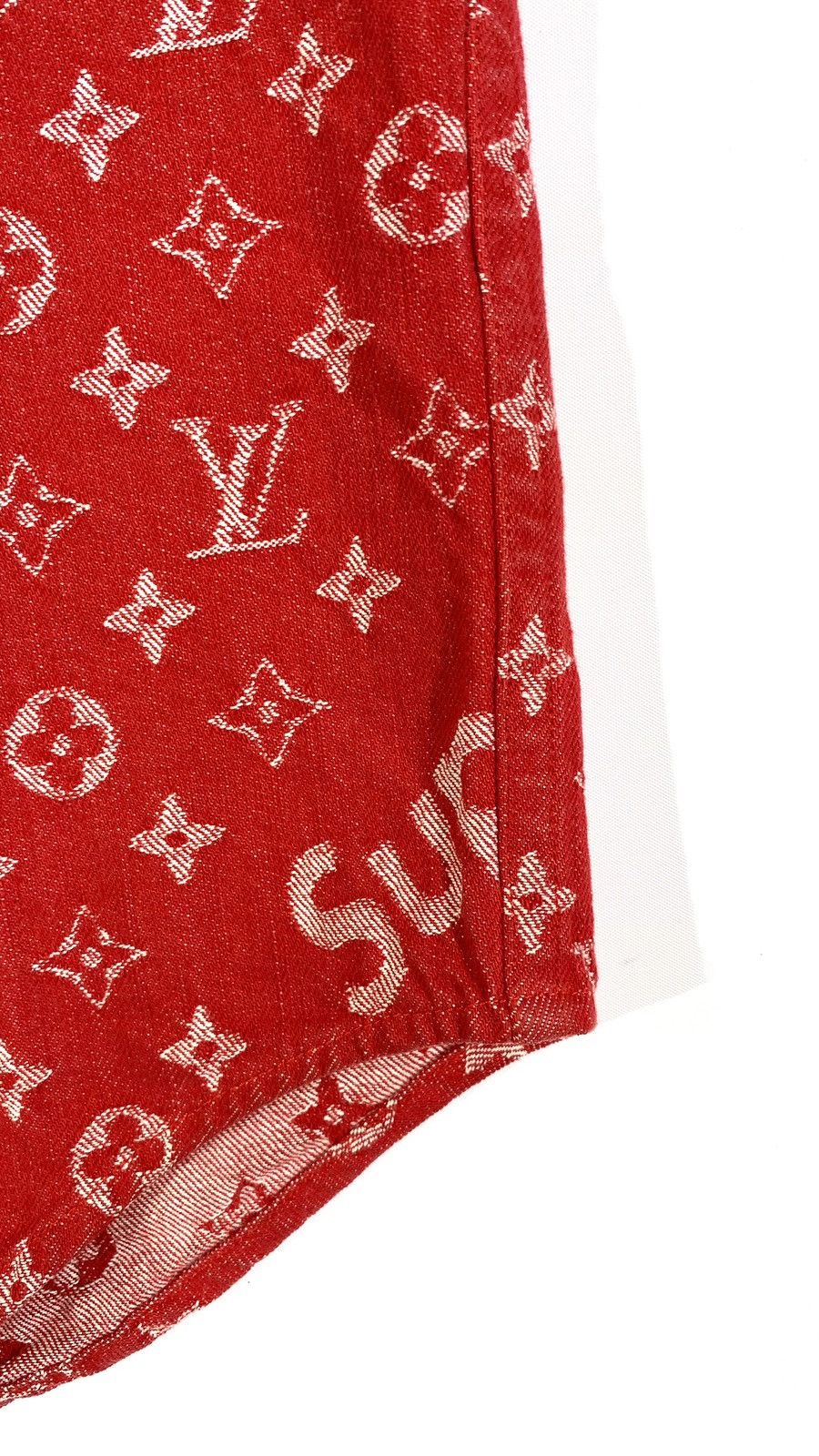 Louis Vuitton × Supreme Louis Vuitton X Supreme 4L Baseball Jersey Denim Monogram Size US XXL / EU 58 / 5 - 4 Thumbnail