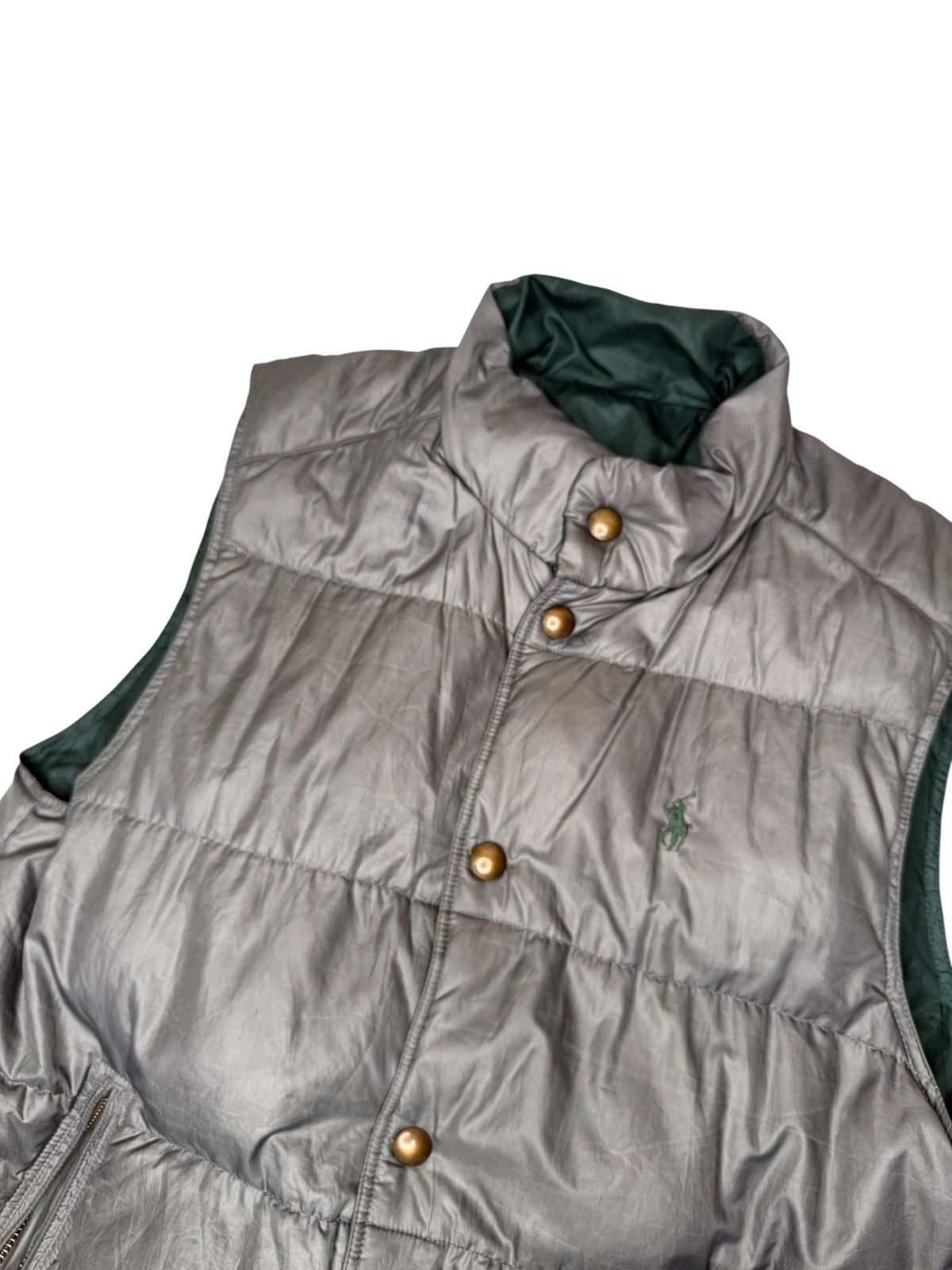 Polo Ralph Lauren Polo Ralph Lauren Reversible Down Puffer Vest Green Gray M Size US M / EU 48-50 / 2 - 3 Thumbnail