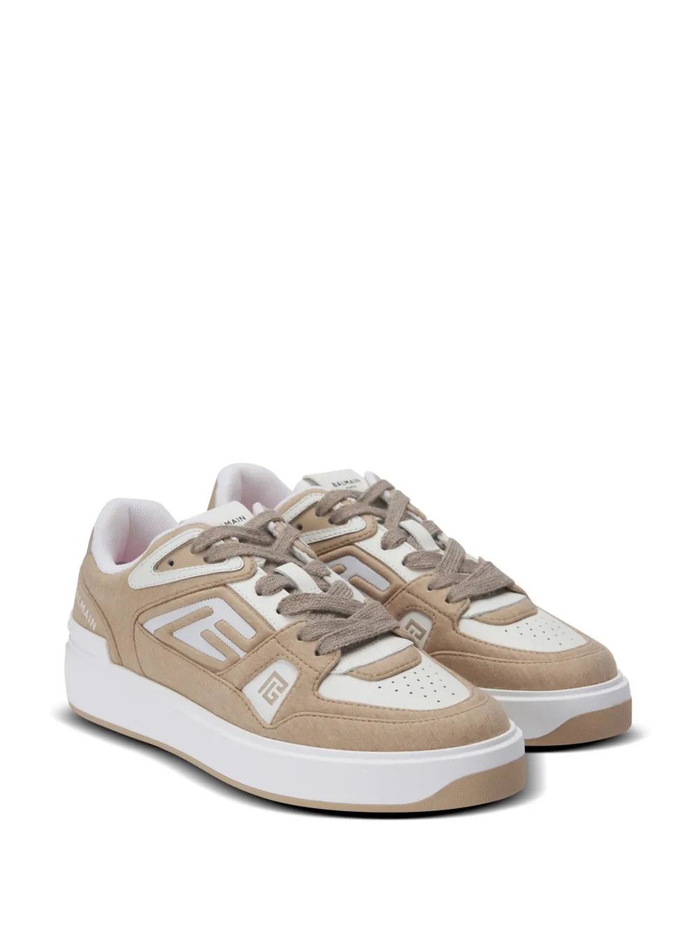 Balmain o1s1wg111225 B-Court Skate Sneakers in Beige Size US 6 / IT 36 - 2 Thumbnail