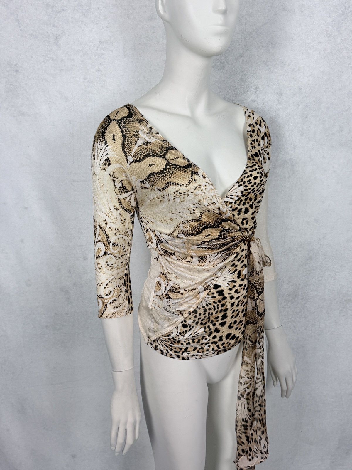 Roberto Cavalli Roberto Cavalli S/S2006 Wraparound Leopard Cardigan Top Size M / US 6-8 / IT 42-44 - 6 Thumbnail