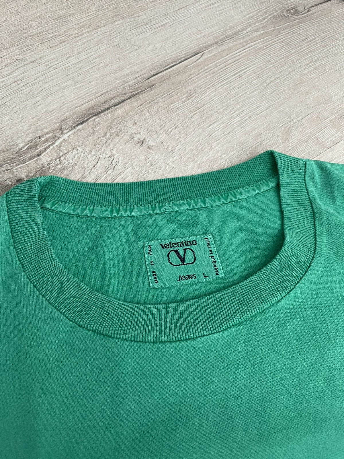 Valentino × Vintage Archive 80-90s Valentino Jeans Small Logo T-shirt Designer Size US L / EU 52-54 / 3 - 6 Thumbnail